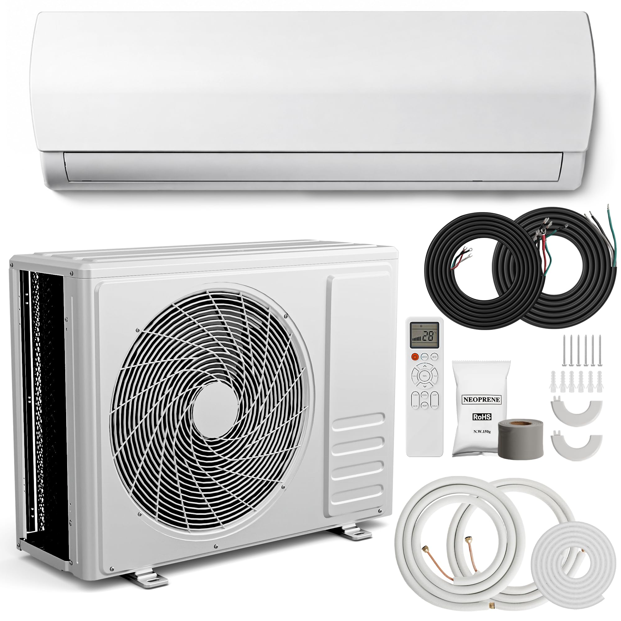 TRIUMPHKEY Split Klimaanlage 12000 BTU 3,5 kW Inverter A++ R32 bis 45 m²