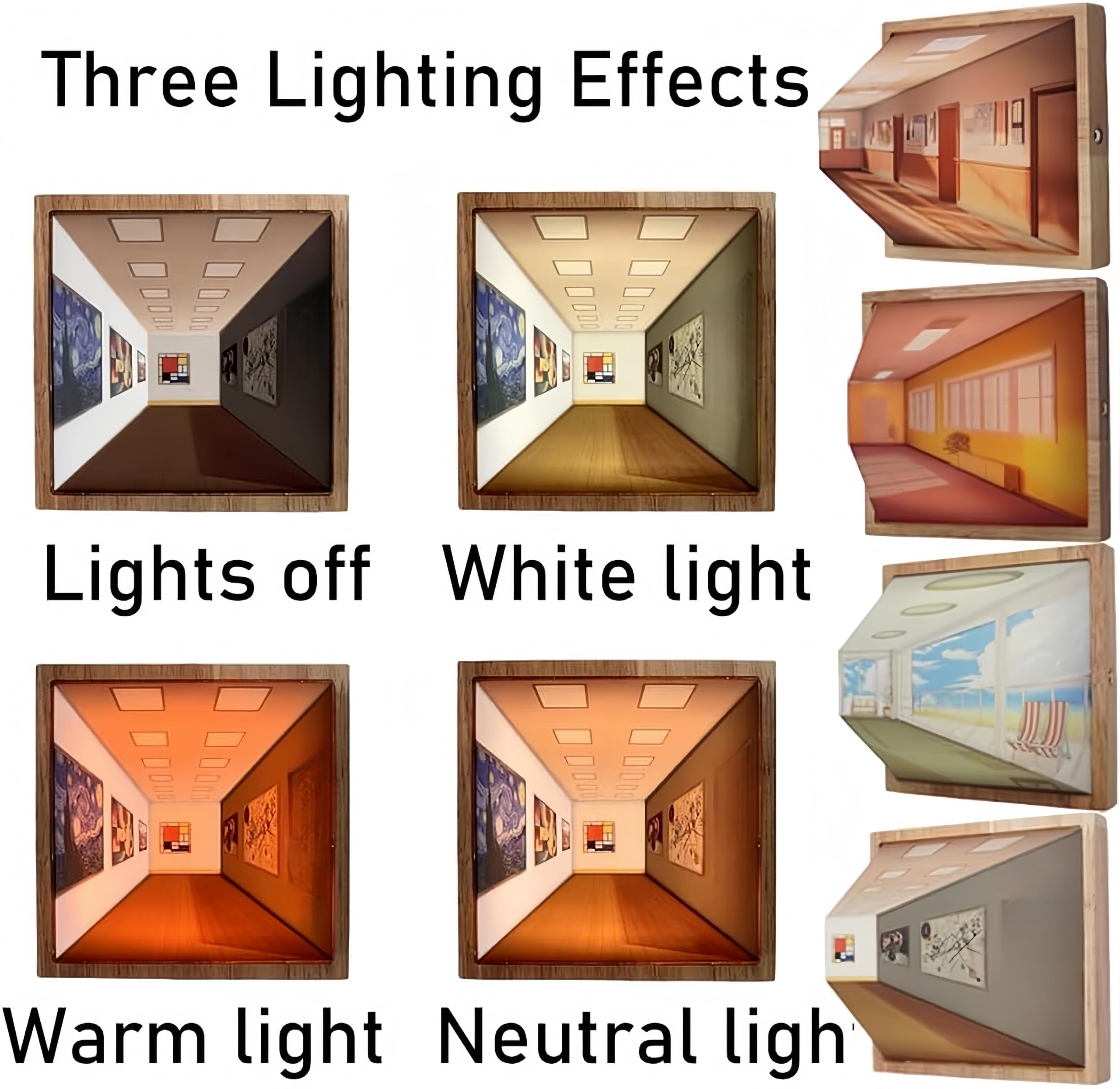 Luce notturna 3D, lampada decorativa a LED con design creativo a parete, stile artistico classico, effetto visivo unico per la casa o l'ufficio