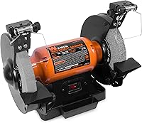 WEN BG4282 4.8-Amp 8-Inch Bench Grinder with LED Lights, Coolant Tray & Dual Grit Wheels