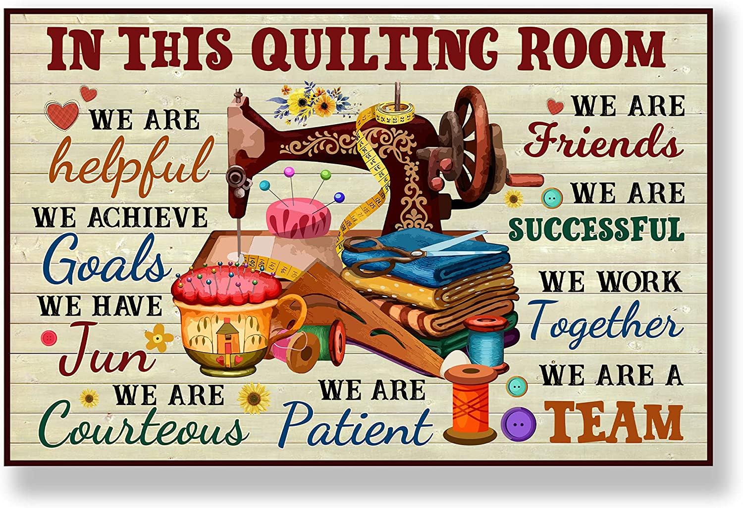 Kwqdozf Tin Sign-5 8X12 Inch Quilting Room Vintage Metal Aluminum Tin Sign Door Signs 8X12 Inc