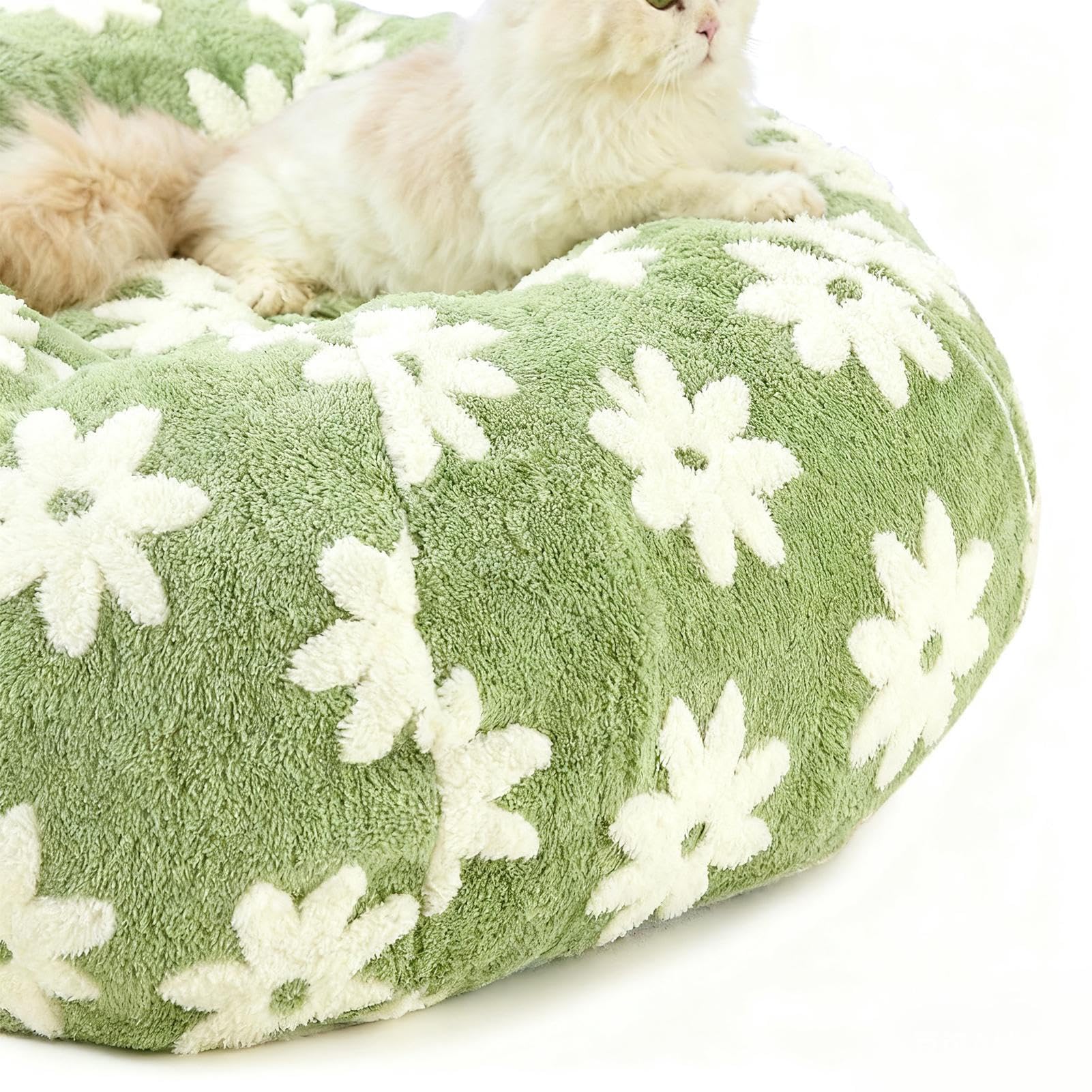 Tunnel pour Chat Lavable avec Tubes Interactifs À Balle | Tunnel Donut Interactif Pour Chat À Design Grattage Mâchonnement Intérieur Extérieur Lapin Chiot