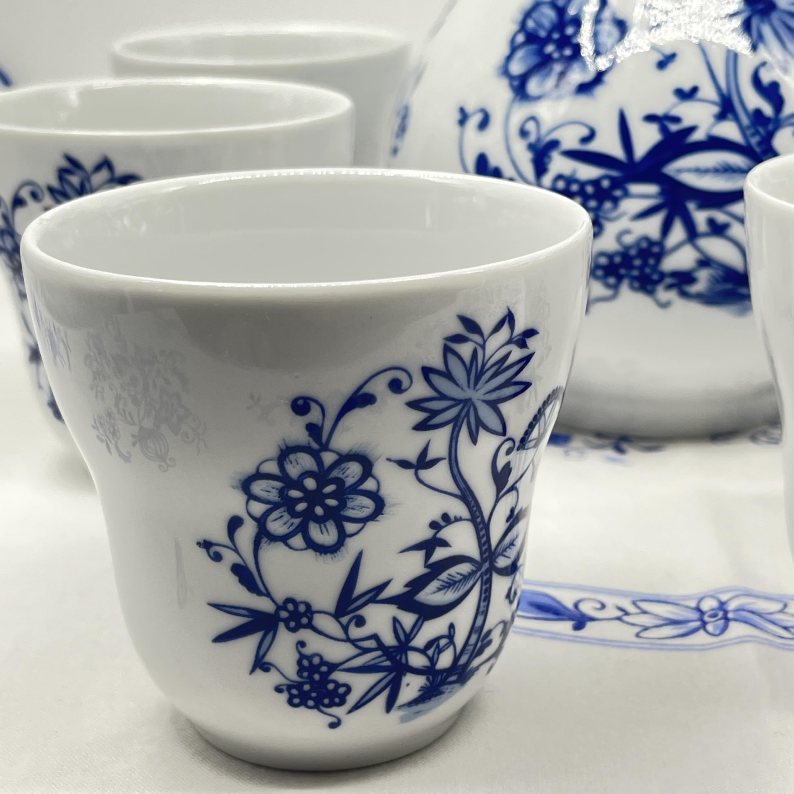 Kahla Zwiebelmuster Porzellan Saftset, Milchset, Saftservice, Milchservice, Wasserservice für 6 Personen, dishwashersafe, spülmaschinenfest
