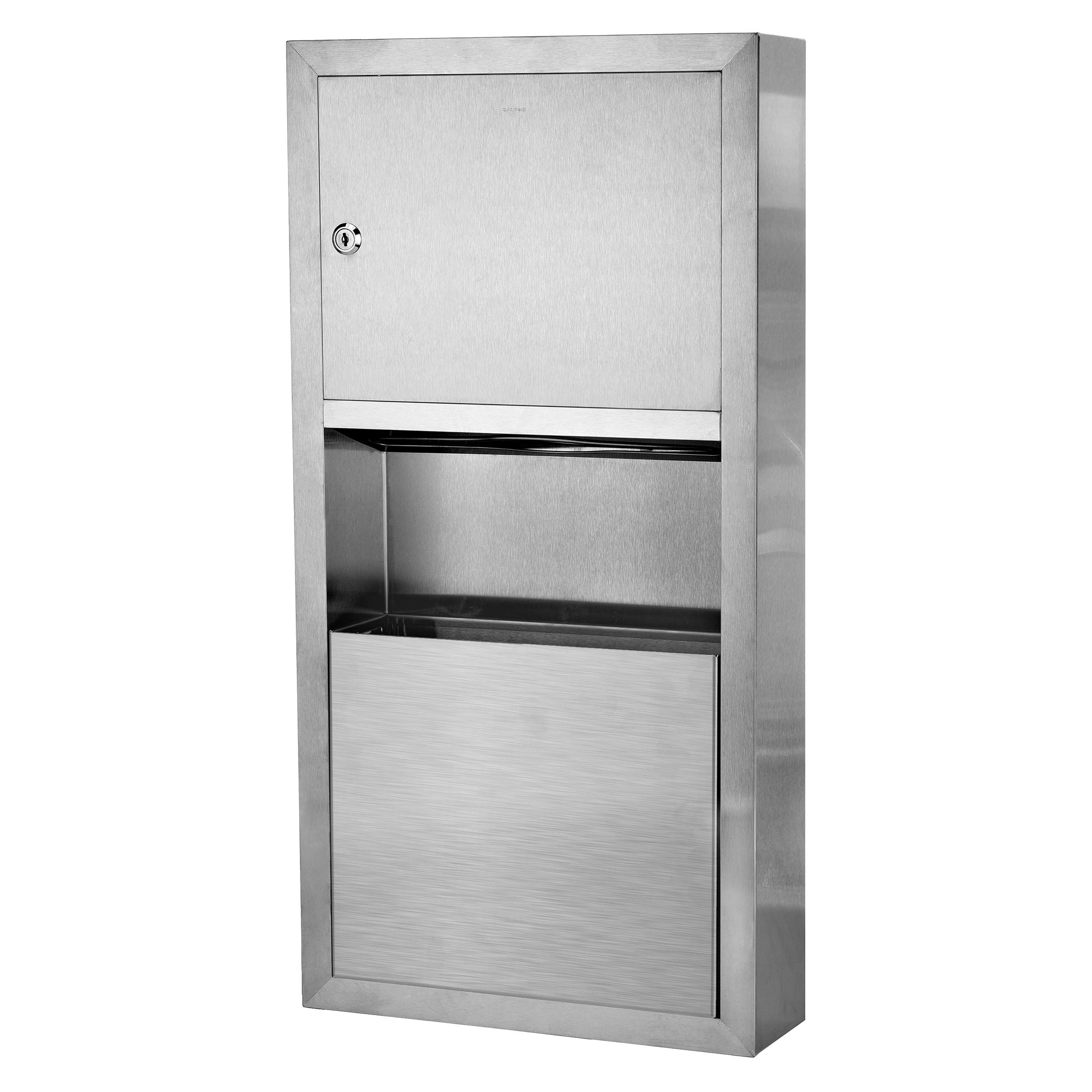Photo 1 of Alpine Commercial Paper Towel Dispenser and Waste Receptacle - Stainless 
