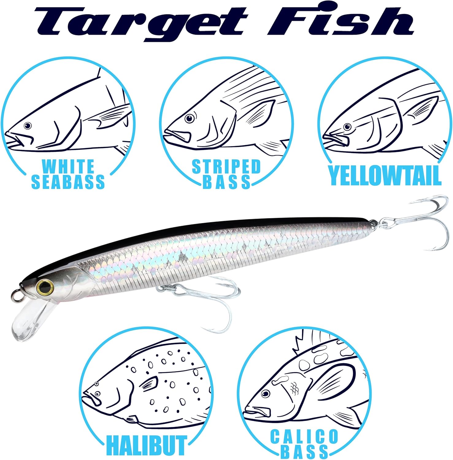 LUCKY CRAFT FlashMinnow 150SR, Saltwater Surf Fishing Lures, Jerkbait, Halibut, Calico Bass, White Seabass, Striped Bass, Yellowtail, Slow Floating, Fishing Gear, Fishing Accessories, Fishing Tackle