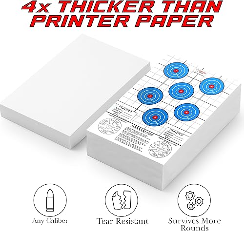 Miniatura 6 de Objetivos de disparo de diana de 12 x 18 pulgadas para disparar pistola, objetivos de papel de silueta altamente visibles para interiores o