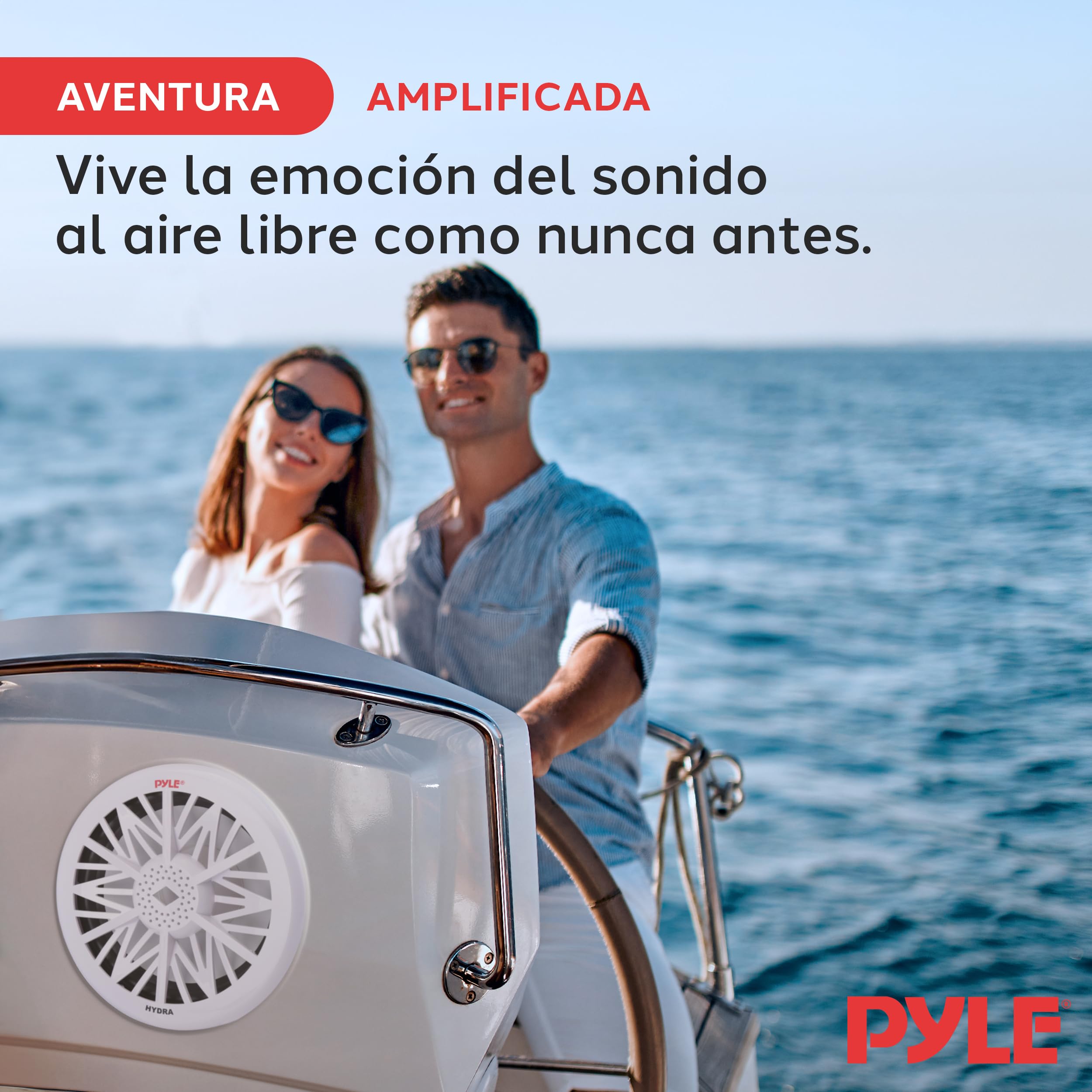 Pyle subwoofer Marino de 8”, para Exterior, 400 V, Impermeable para Sistema de Audio náutico, Montaje bajo timón o en Caja, Ideal para Barcos pequeños y vehículos acuáticos