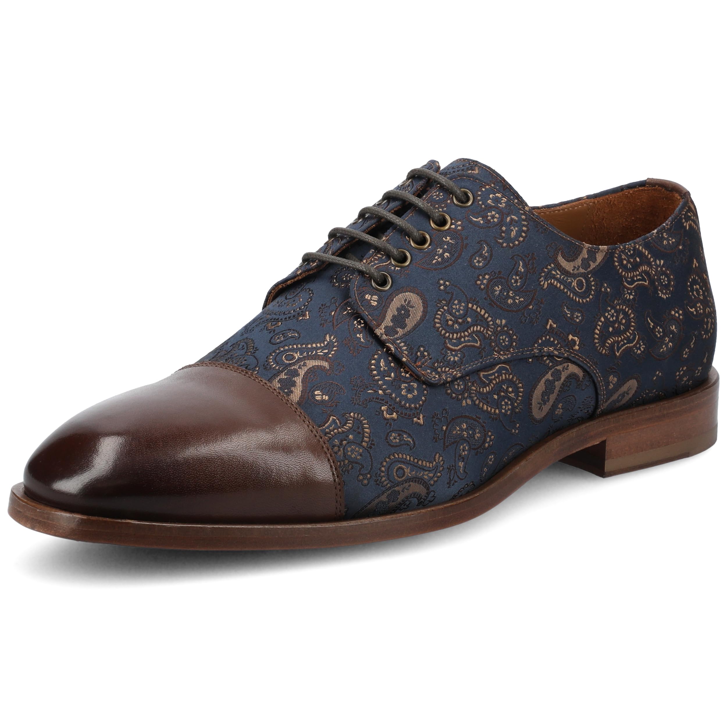 TAFT Mens Jack Shoe Dress Loafer Genuine Leather Jacquard Upper lace-up Cushioned Insole