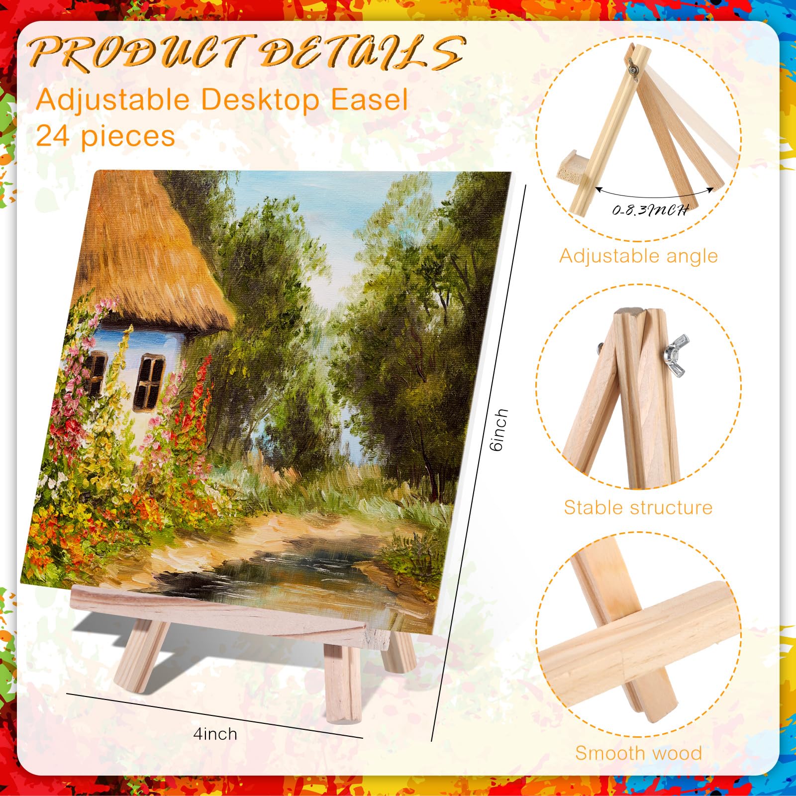 Zonon 120-teiliges Malset mit Staffeleien, Holzstaffeleien, Malleinwand, Nylon-Haarbürsten und Kunststoffpaletten mit Daumenloch, Kunstmalerei-Set für Kinder, Erwachsene, Studenten (17,8 x 24,1 cm)