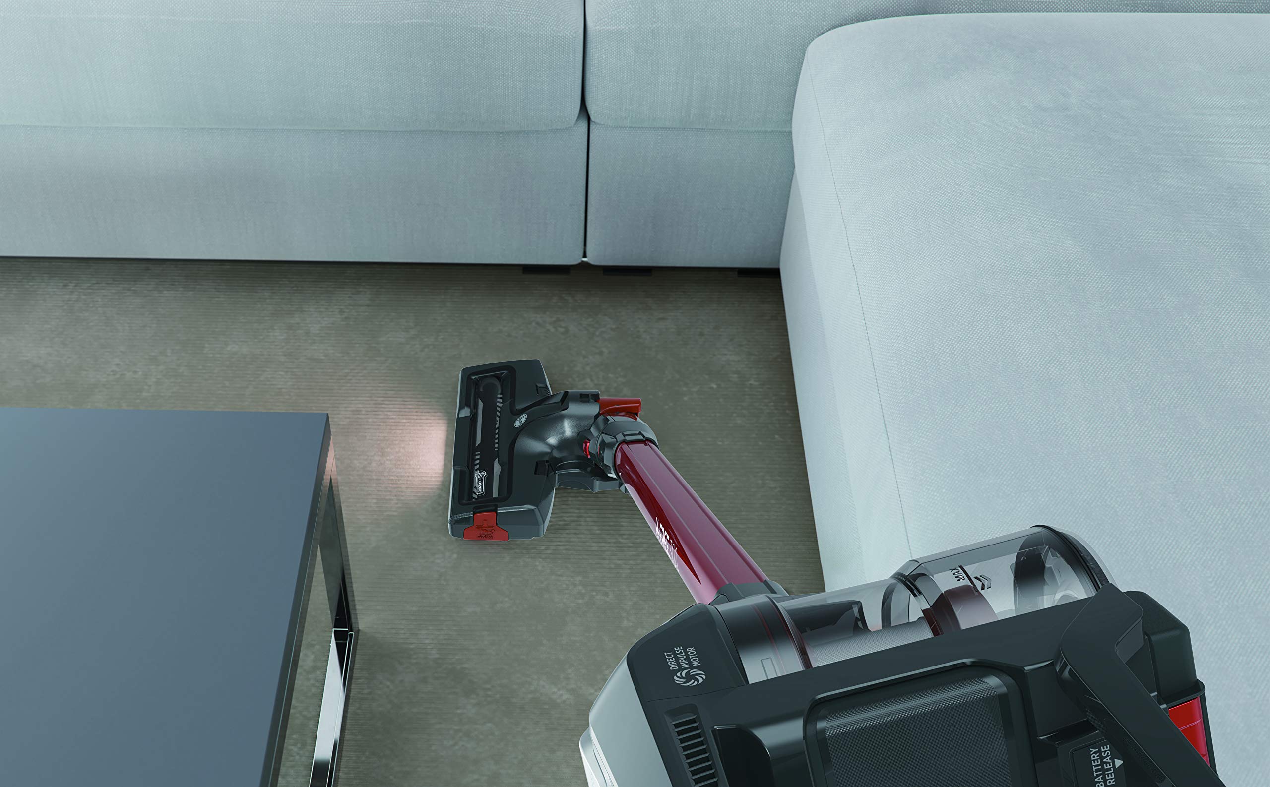 Hoover Hf322Afp 011 39400957 Scopa Ricaricabile senza Filo, 44.4W, 80 Decibel, Grigio Ossidiana e Rosso Metallizzato