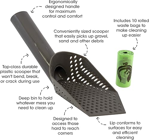 Miniatura 2 de Cold Life Super Scoop Sifter Terrarium Bedding Substrato y pala limpiadora de jaula para mascotas pequeñas con bolsas de 10 unidades