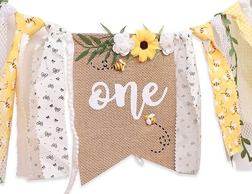 Miniatura 5 de Cartel para silla alta de primer cumpleaños con temática de abeja, cartel de bebé de abeja, decoración de fiesta de cumpleaños de abeja, decoración
