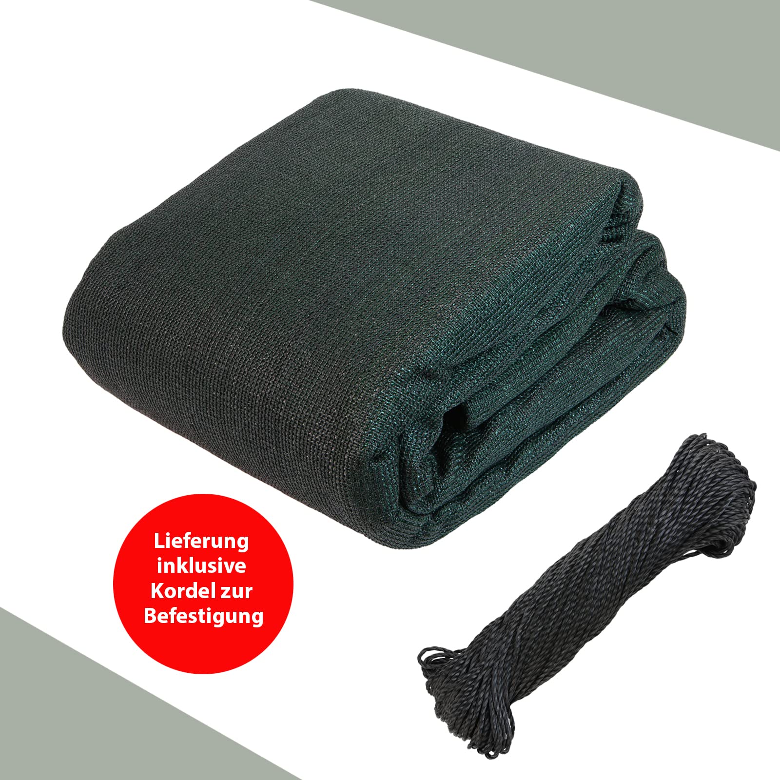 BB Sport Sichtschutz 1.8m x 5m Green Zaunblende 150 g/m² Schattiernetz Tennisblende inkl. Nylonkordel UV-resistent reißfest windfest 7 Jahre Garantie auf Material*
