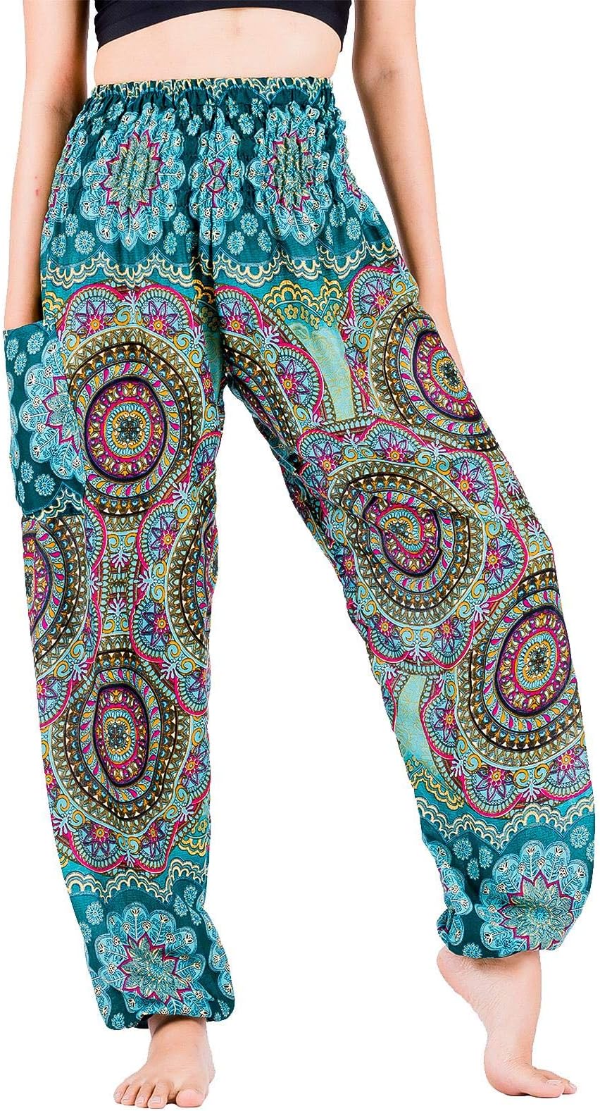 LOFBAZVivid Yoga Harem Pants for Women Boho Hippie Lounge Pajamas Indian Beach