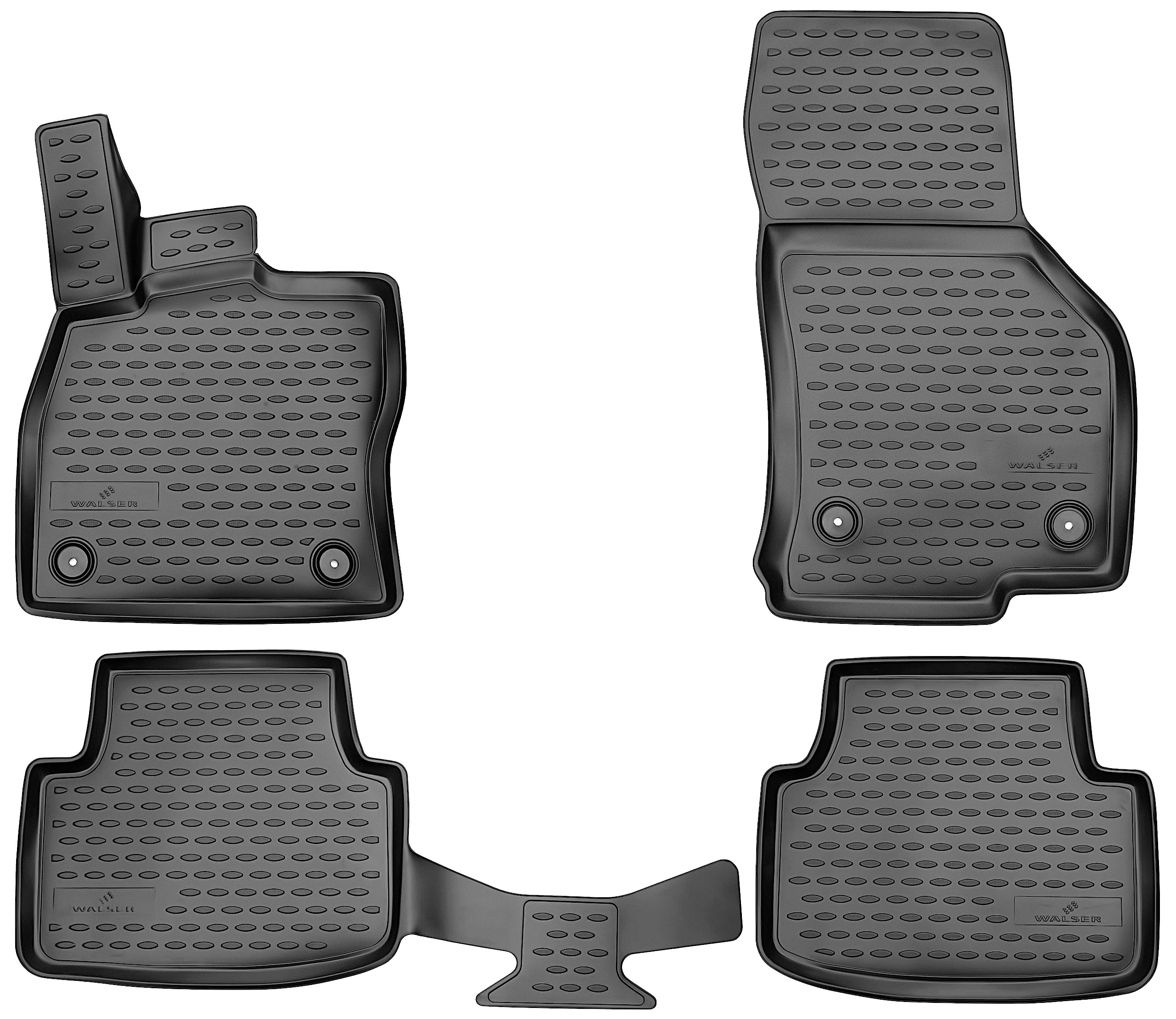 WALSER XTR Gummi Fussmatten Auto für Skoda Ocatavia III (Octavia 3) 2012-2021, Octavia IV (Octavia 4) 2019-Heute, 100% passgenaue Auto Fußmatten, robuste Universal Fußmatte Auto