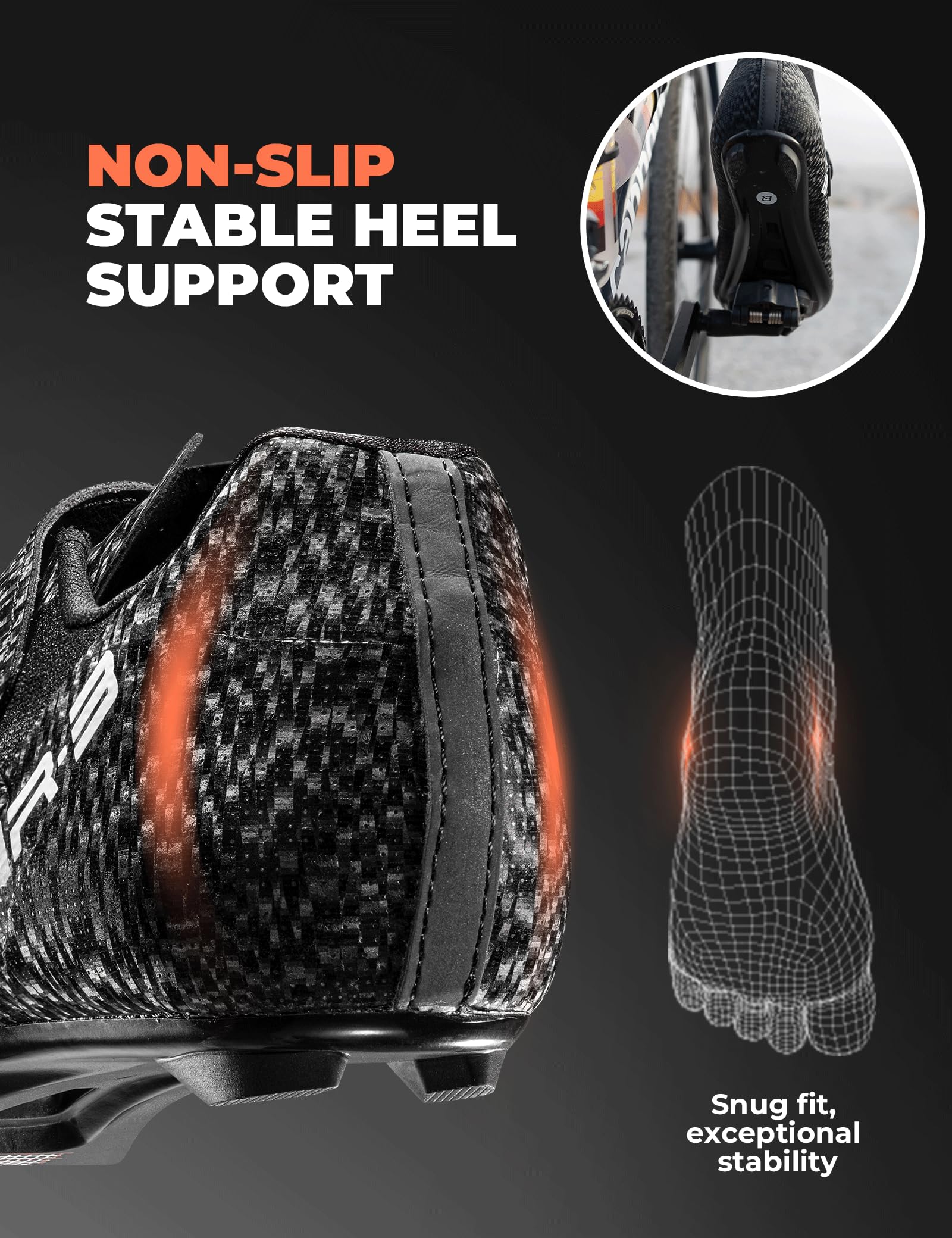 ROCKBROS Zapatilla de Ciclismo para Hombre y Mujer, Zapatos Bicicleta de Carretera MTB Compatible con Calas SPD-SL/KEO, Calzado con Suela de Nailon para Competición y Entrenamiento