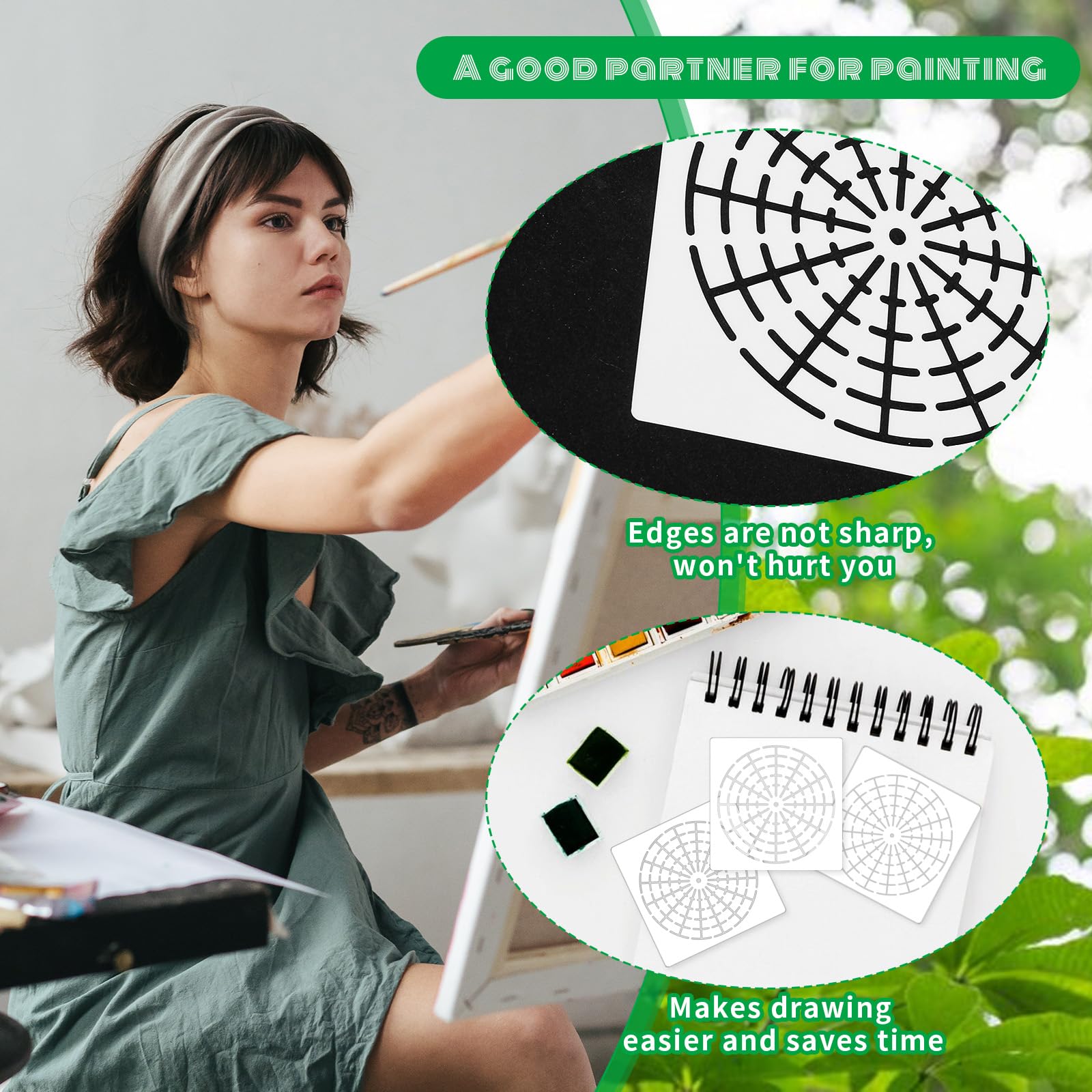 12 Pièces Pochoirs de Peinture de Points de Mandala Pochoirs Réutilisables 3 ,5/ 5,1/ 5,8/ 7,9 Pouces Modèle de Mandala Segmenté pour DIY Mur Tuile Papier Verre Métal Art, 4 Tailles