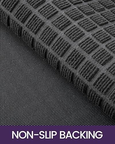 Miniatura 6 de DEXI Tapete para puerta delantera, entrada exterior, 17 x 29 pulgadas, tapete de goma resistente, tapete de bienvenida antideslizante para el