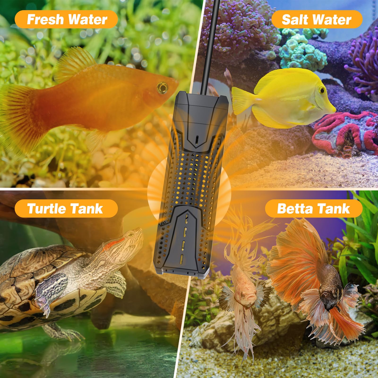 Calentador de acuario de 300 W/500 W/800 W/1000 W (1000 W)