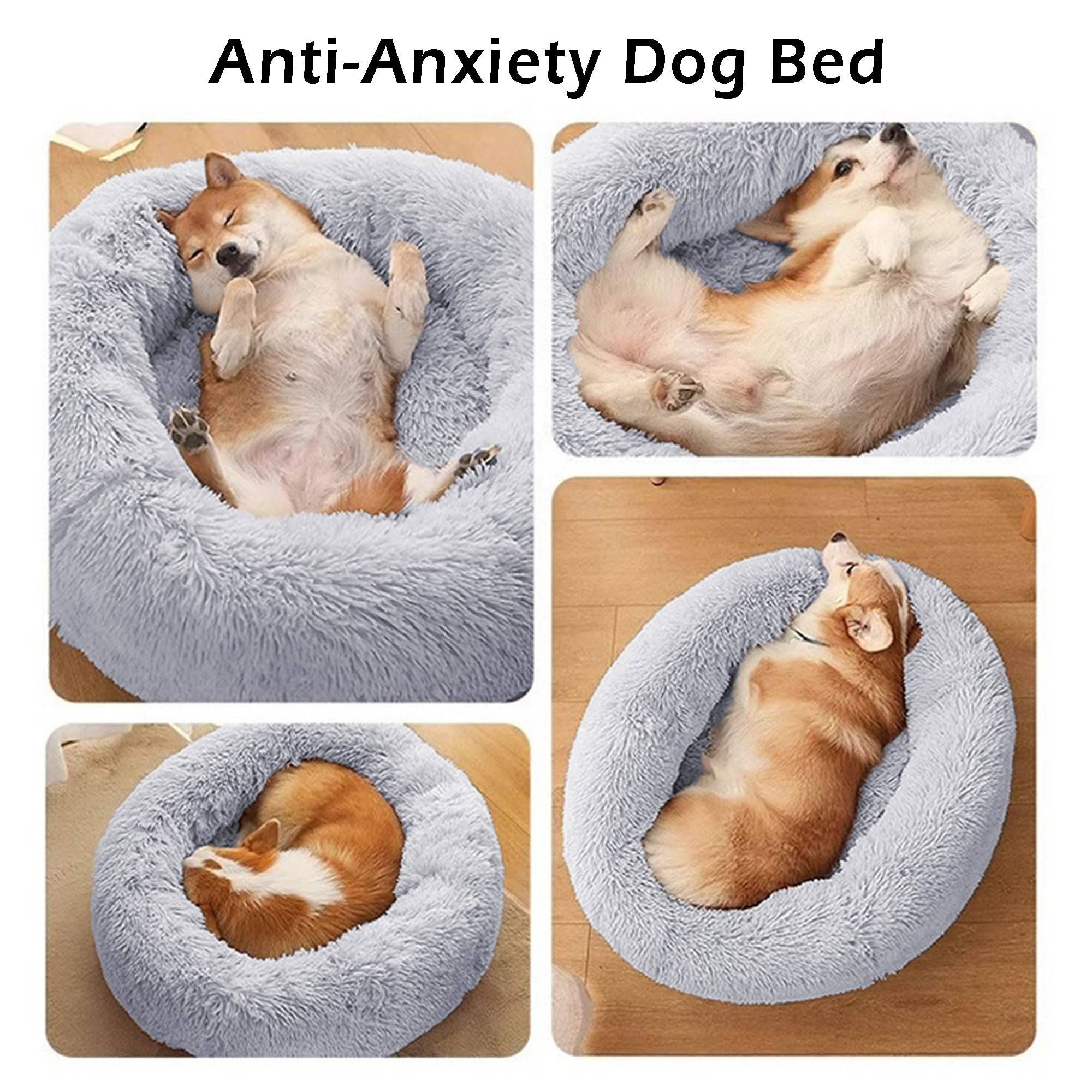 Cuscino a ciambella, lavabile in lavatrice, soffice ciambella, anti-ansia, rotondo, per cani, gatti, cuscino ortopedico per animali domestici (140 x 140 x 20 cm, rosa)