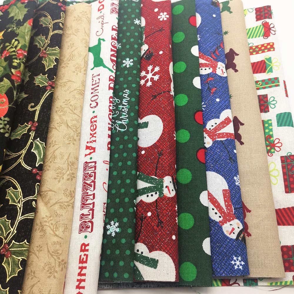 Mixed Cotton Fabric Material Sewing Bundle Scraps Offcuts Quilting Making (Christmas)