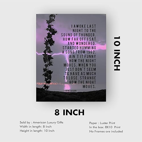 Miniatura 6 de "I Awoke Last Night to the Sound of Thunder"-Night Moves Song Lyrics Wall Art Print, Modern Wall Art Decor For Home Decor, Office Decor & Studio
