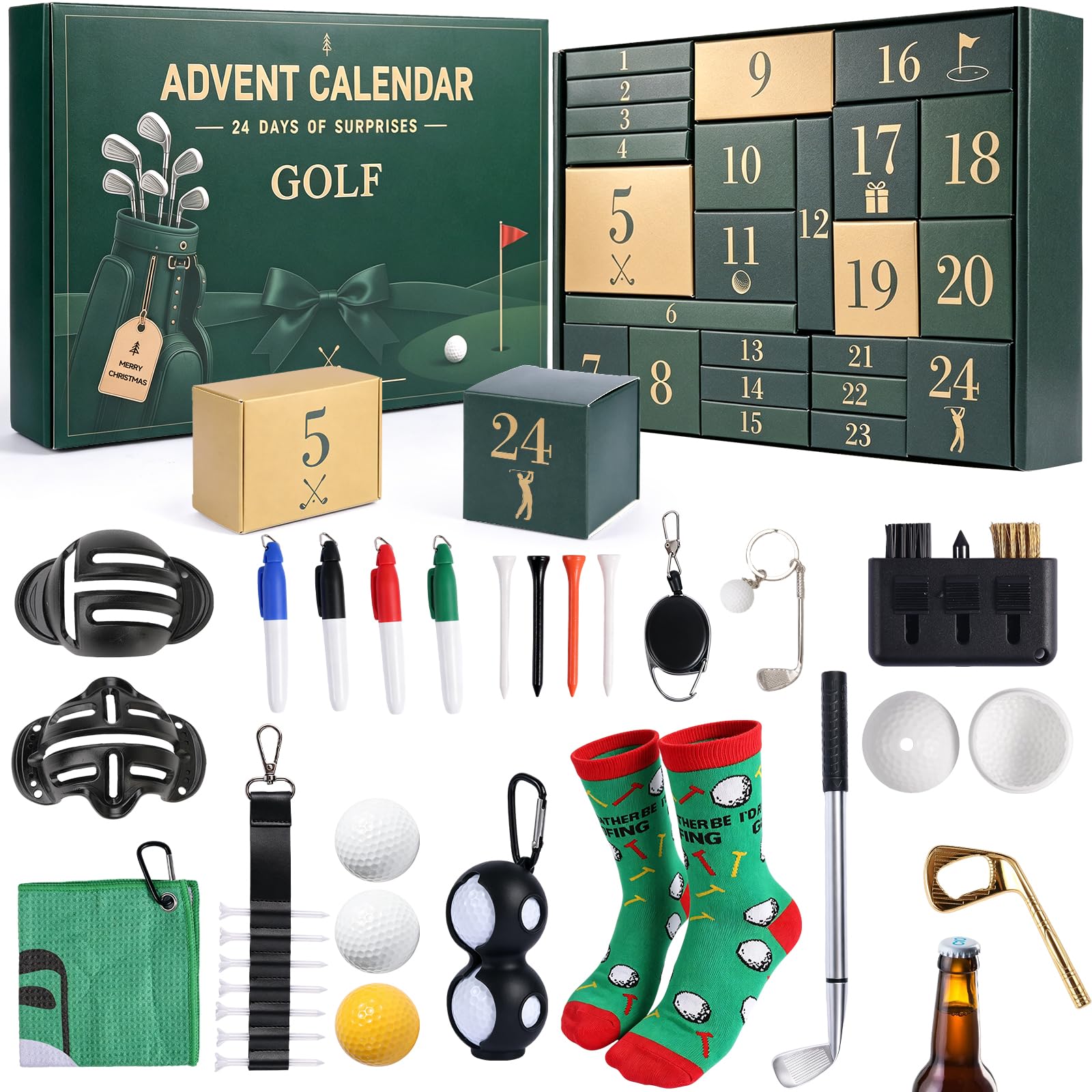 QAUN Golf Advent Calendar 2026 for Men, 24 Days Golf Accessories Gifts
