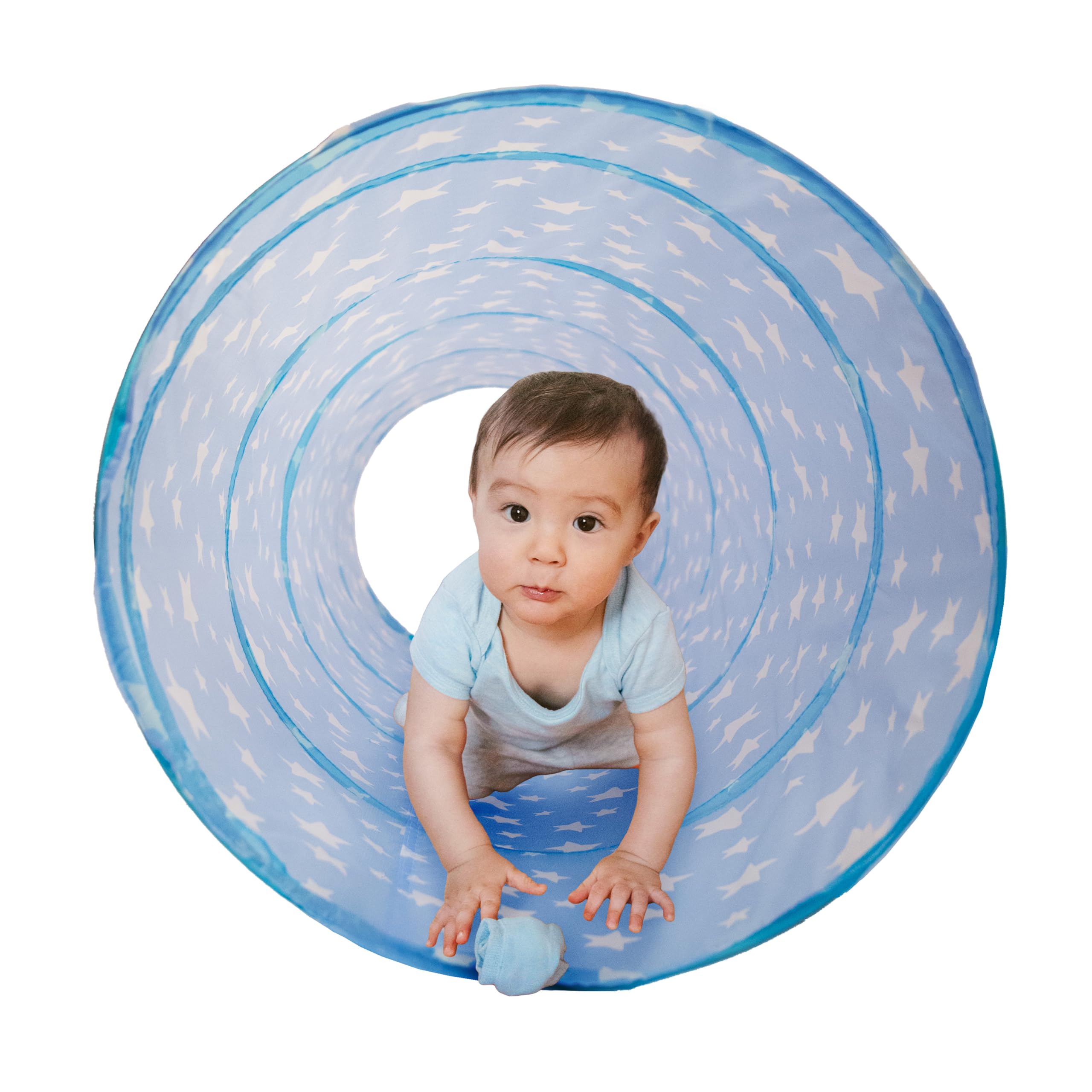 Relsy Starry Baby Blue Pop Up Tunnel for Kids Toddlers, Pets, Blue Star Tunnel, 180cm x 45cm - Image 2