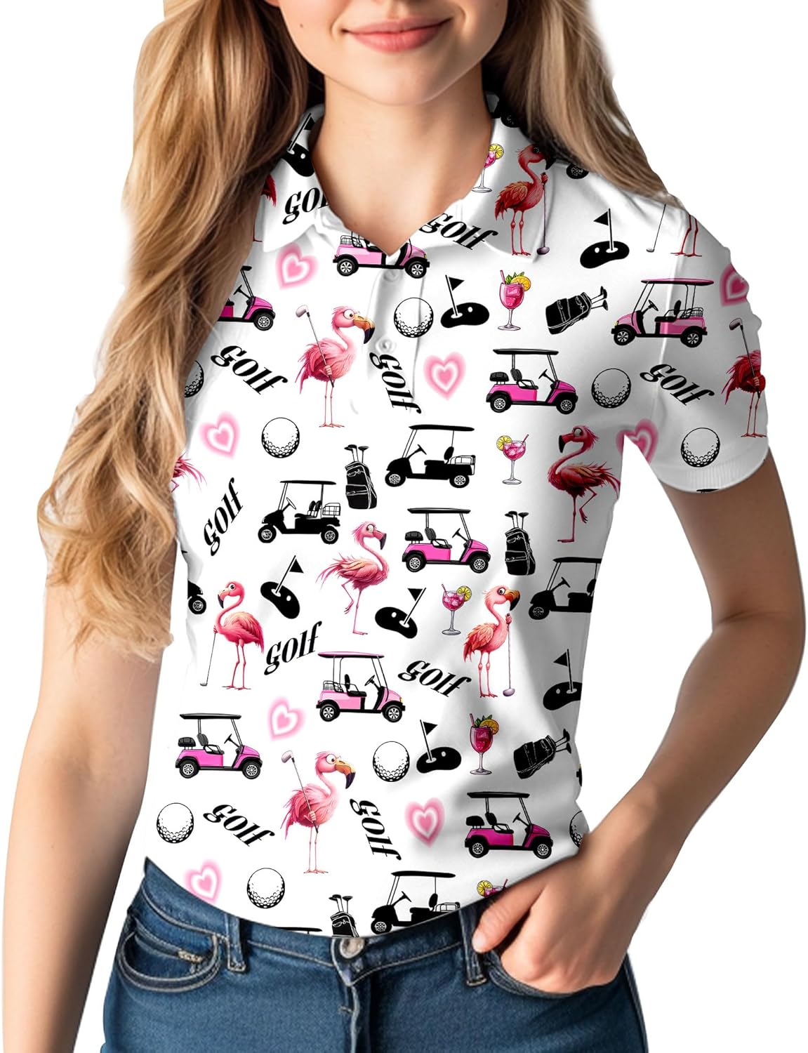 Womens Golf Shirt Short Sleeve Funny Golf Shirts for Woman Tennis Outfit - Image 7
