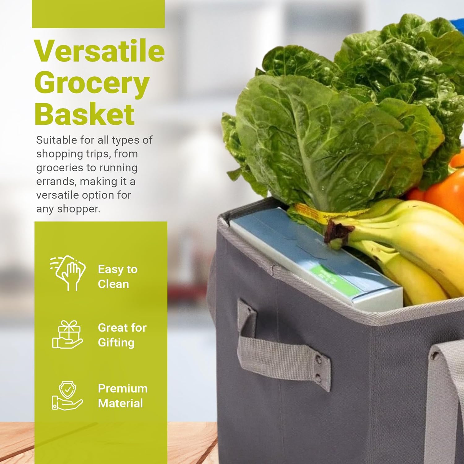 meori Collapsible Reusable Grocery Basket Market Tote Bag Picnic Errands Shopping