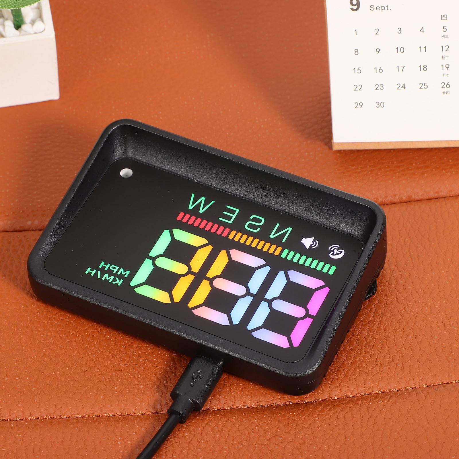 jojofuny Pantalla Hud para Coche, Hud para Coche, Abs Negro, Velocímetro Digital Visualización de Velocidad en Real, Instalación Fácil, para Interior