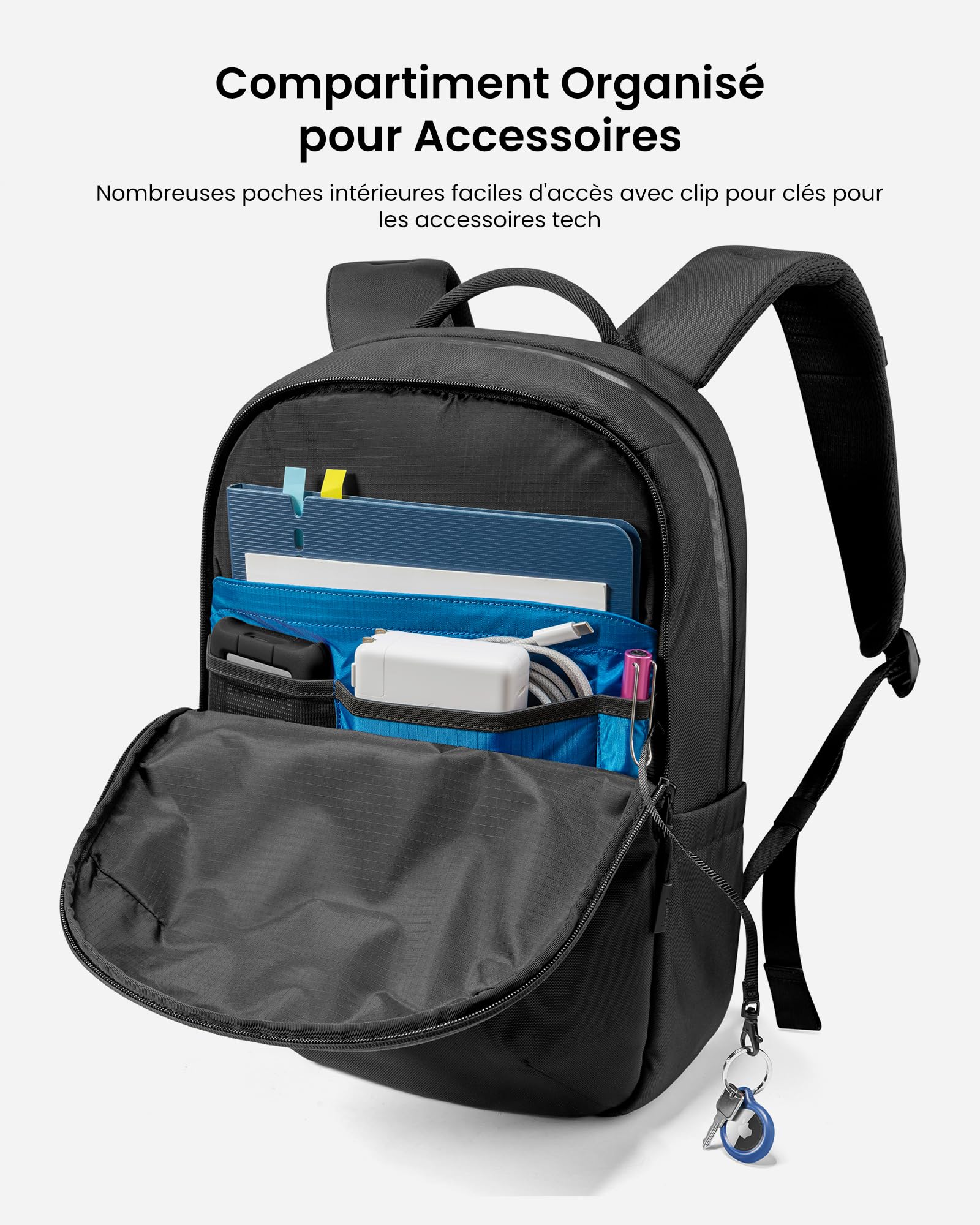 tomtoc Sac à Dos pour Ordinateur Portable 15,6 Pouces, Sacs a dos Hommes