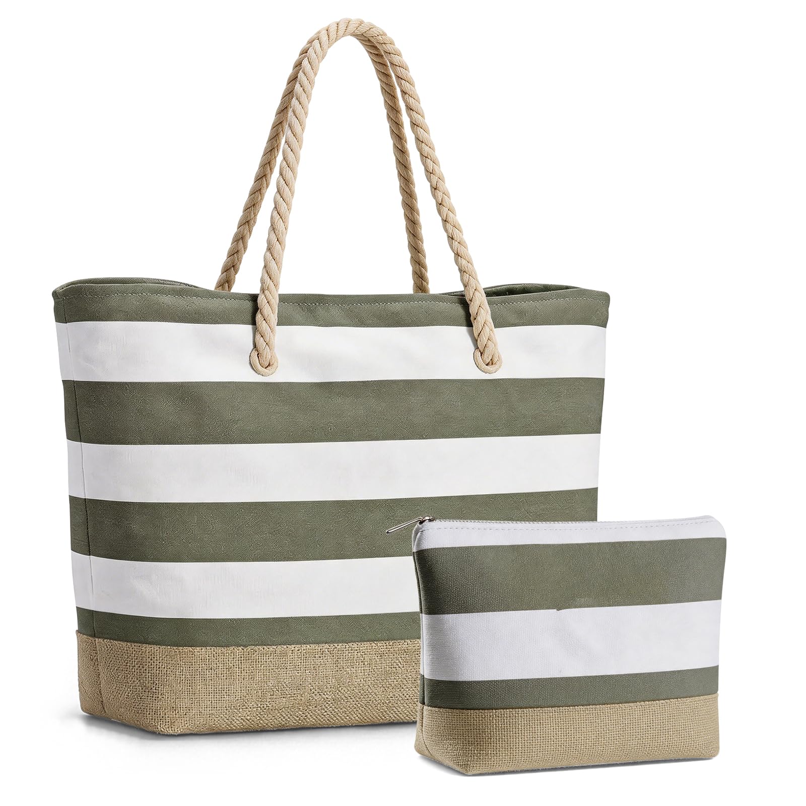 GEEKEO Sac de plage - Grand sac de plage pour femme - Imperméable et résistant au sable - Avec fermeture éclair - Sac de plage - Sac de plage - Sac de courses pour femme - Voyage de plage