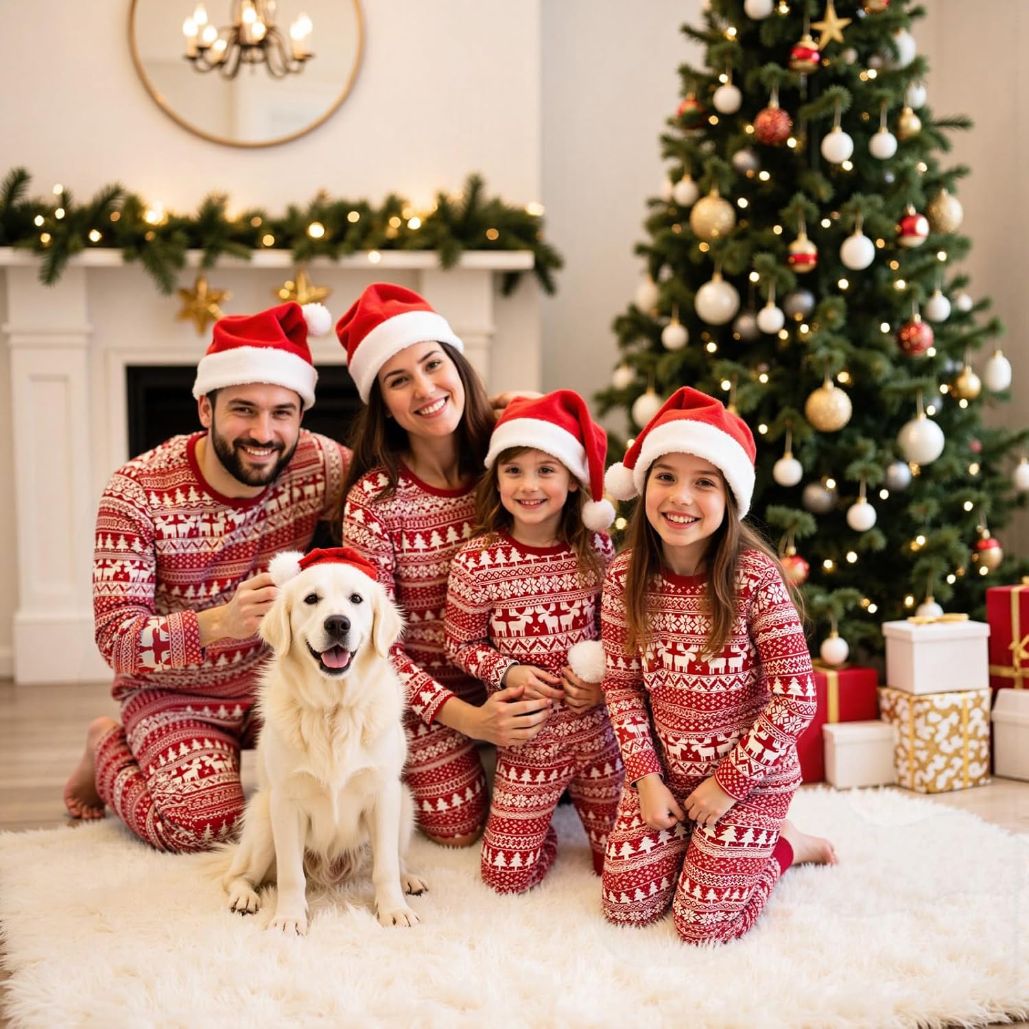Neufigr Family Christmas Pajamas Matching Sets, Christmas PJs Long Sleeves Sleepwaear Holiday Family Loungewear Sets - Image 3