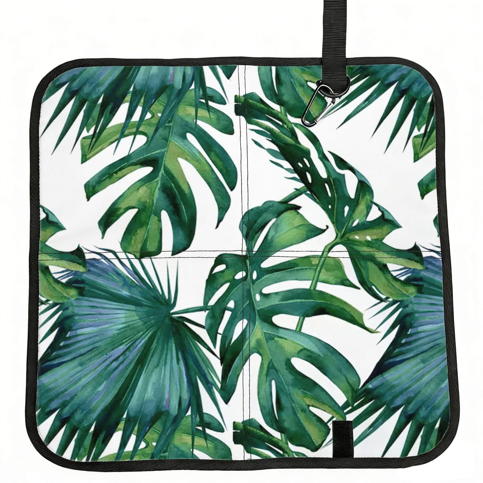 PPHGUT Green Banana Leaves Print Foldable Seat Cushion Waterproof Portable Chair Pad Travel Outdoor Picnic Camping