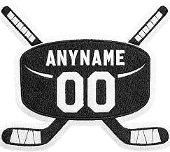 (New Update) Custom Hockey Patch Personalized Ice Hockey Name Number Patches Team Sports Iron-On/Sew-On/Hook & Loop Embroidery Patch for Caps, Bags, Backpacks, Hat, Jackets, Uniform