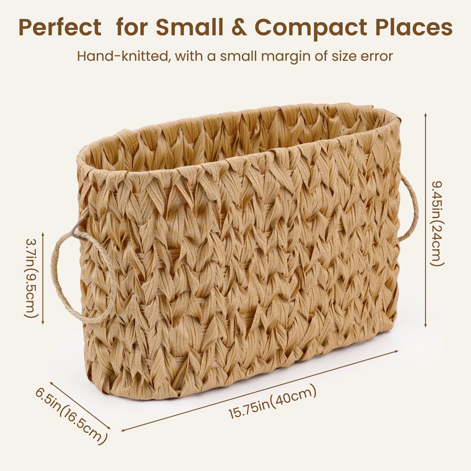 BQMEZRNUS Toilet Paper Storage Wicker Paper Basket Bathroom Organizer Toilet Paper Holder Stand for 6 Mage Rolls Wicker Basket for Bathroom Accessories