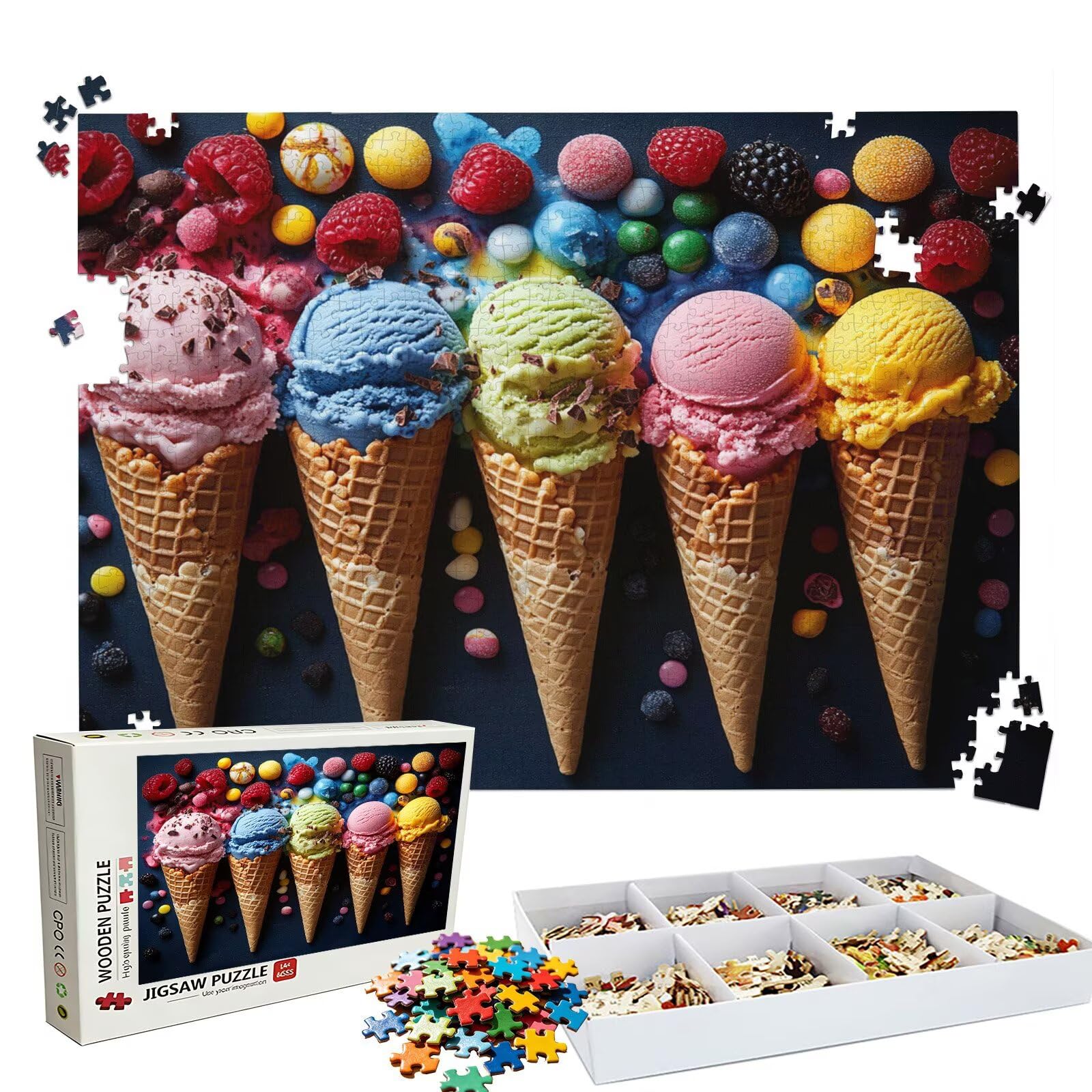 Puzzle 2000 Pezzi colore gelato, Puzzle 2000 Pièces Challenge Impossible, Puzzles 99.5x70.5 cm Taglia Grande Adulti, Giochi Educativo per Famiglie, Regalo Puzzles Classici, Decorazioni Casa W3H-512