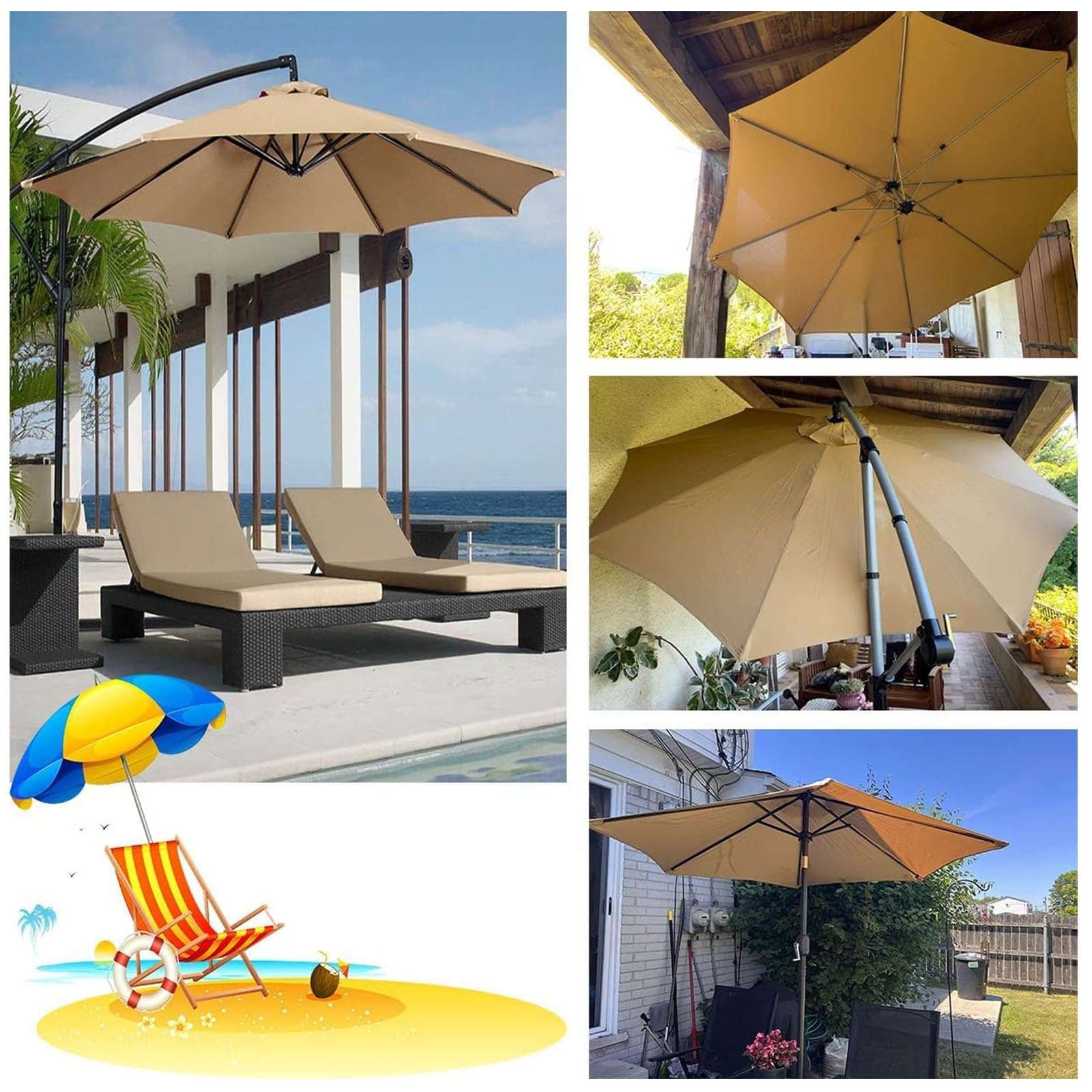 Amazon.co.jp: サン傘置換布交換用パラソルガーデンパティオ2m/2.7m/3m