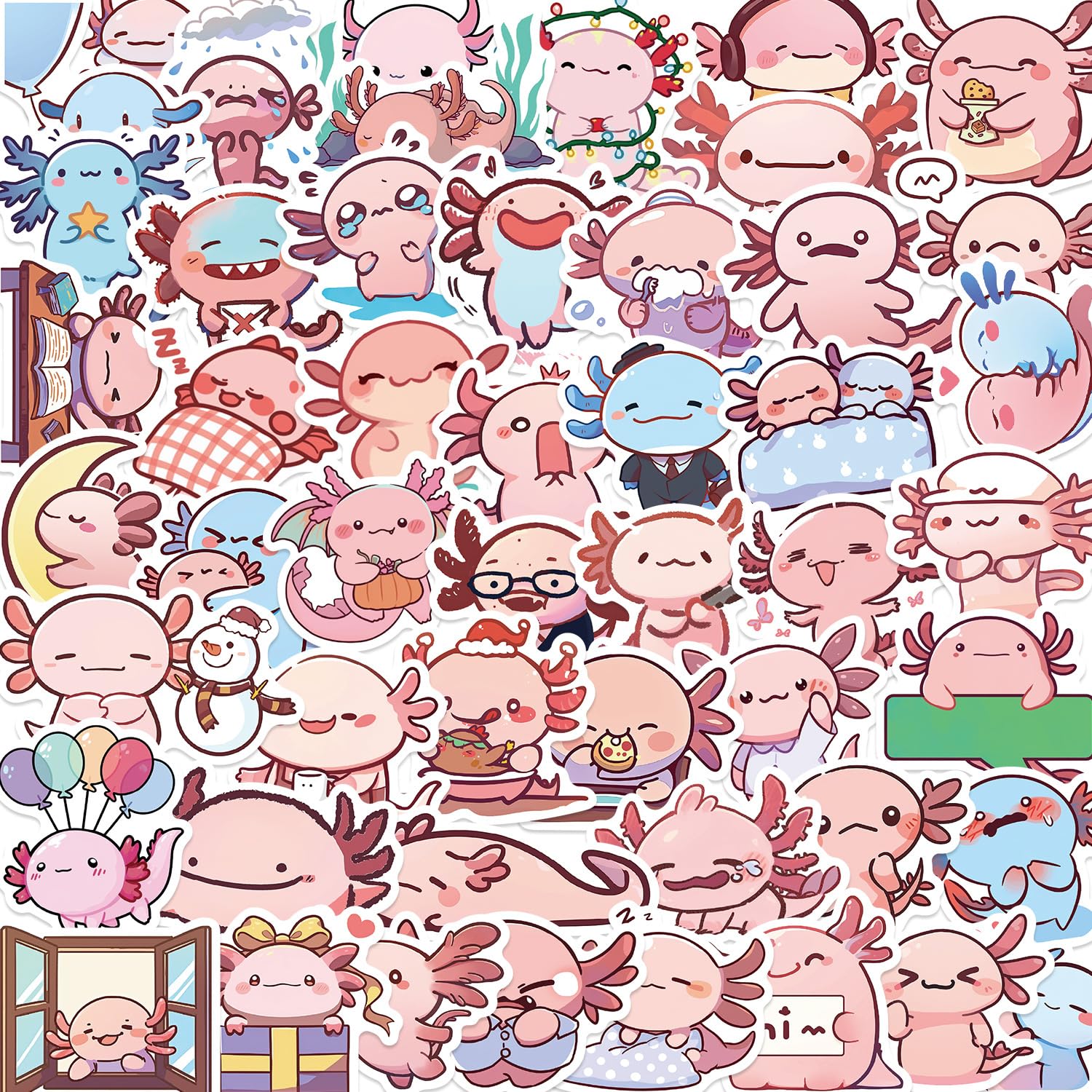 50PCS Cute Kawaii Stickers Japanese Anime Stickers for Kids Teens Girls Adults Waterproof Vinyl Cartoon Stickers Pack for Water Bottle Laptop Luggage Phone