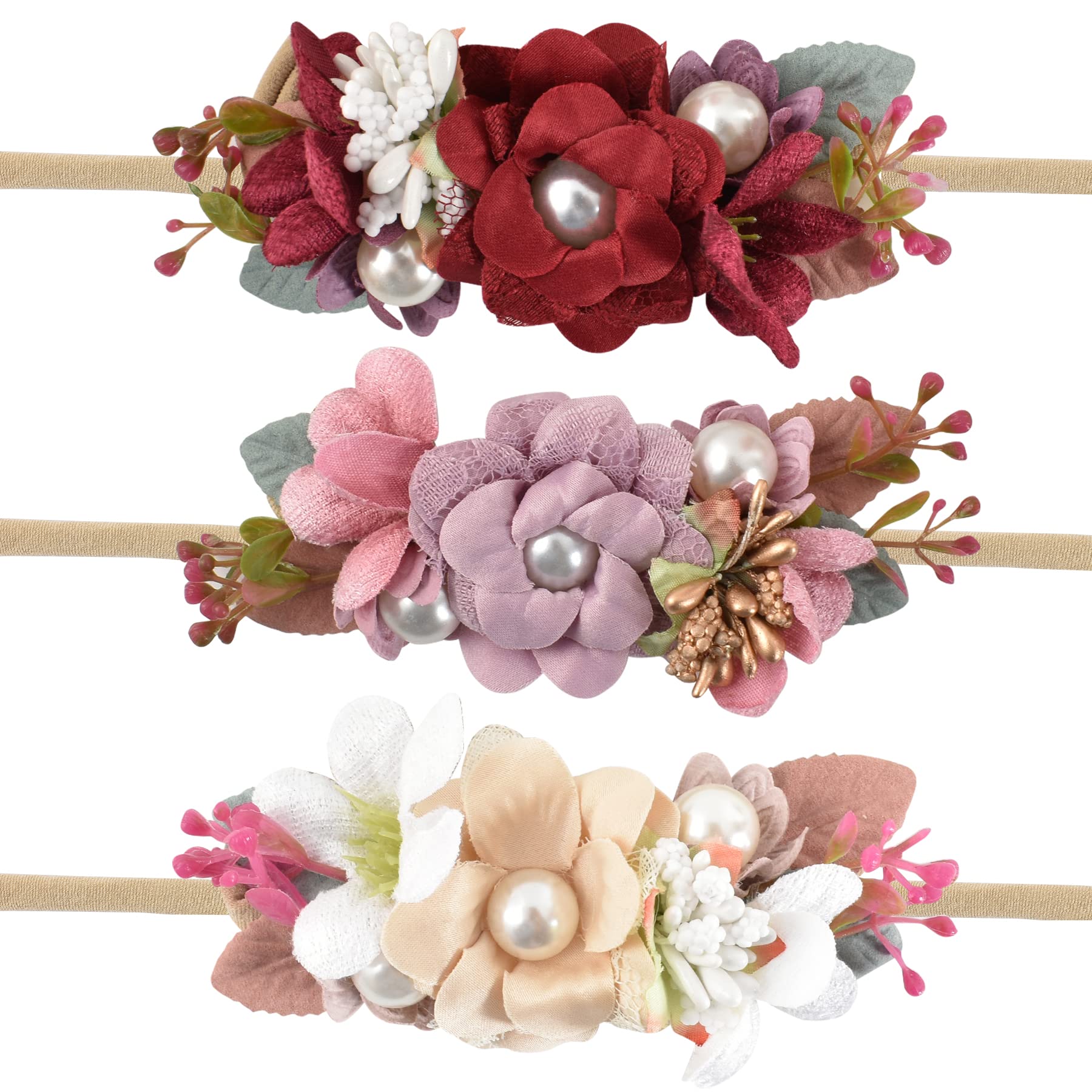 HAIOPS Baby Girl Flowers Headbands Toddler Hair Accessories