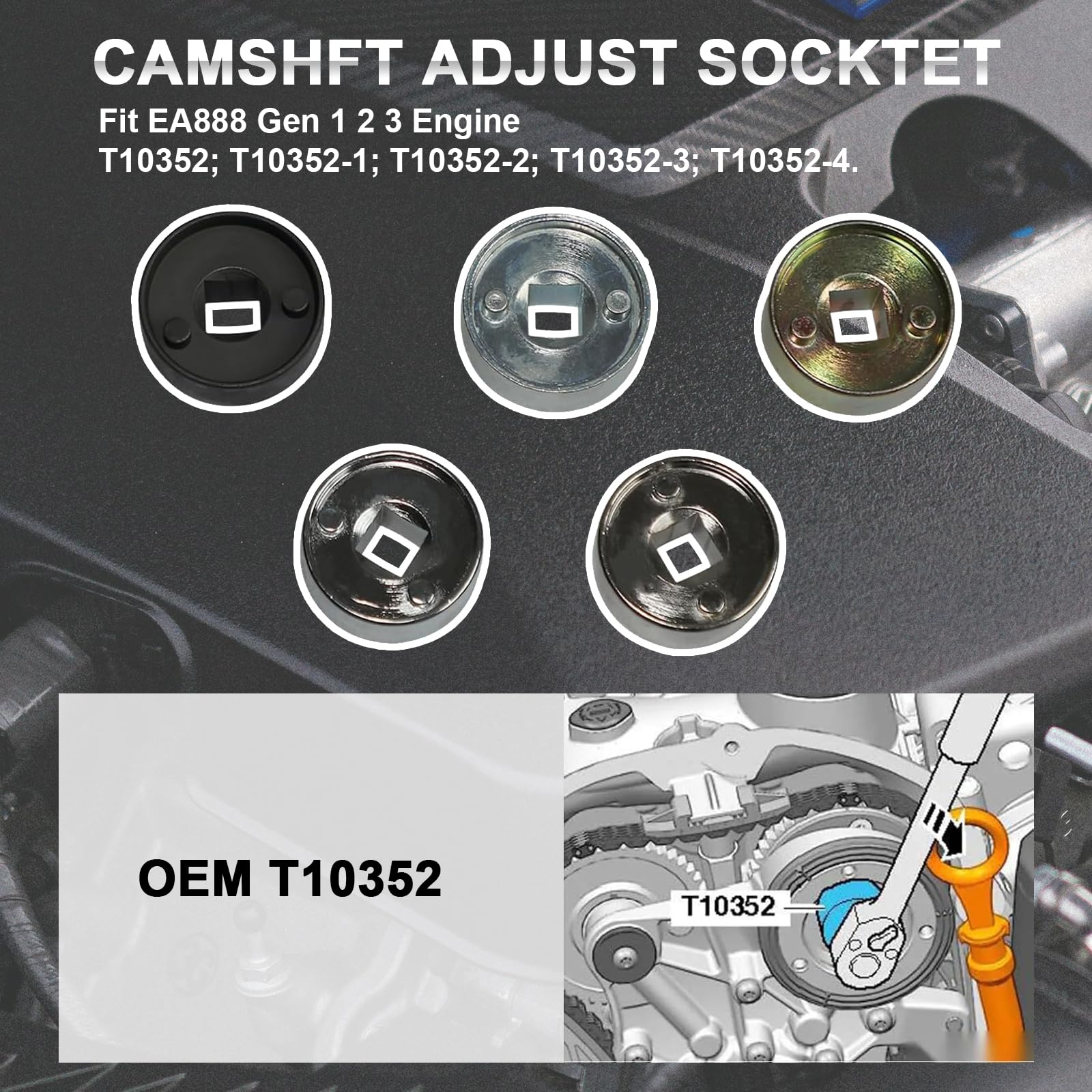 LIROPAU Conjunto de Herramientas de Sincronización del Motor EA888 1.8 2.0 TSi TFSi Motor Árbol de levas Herramienta de sincronización del cigüeñal TFSI T40191