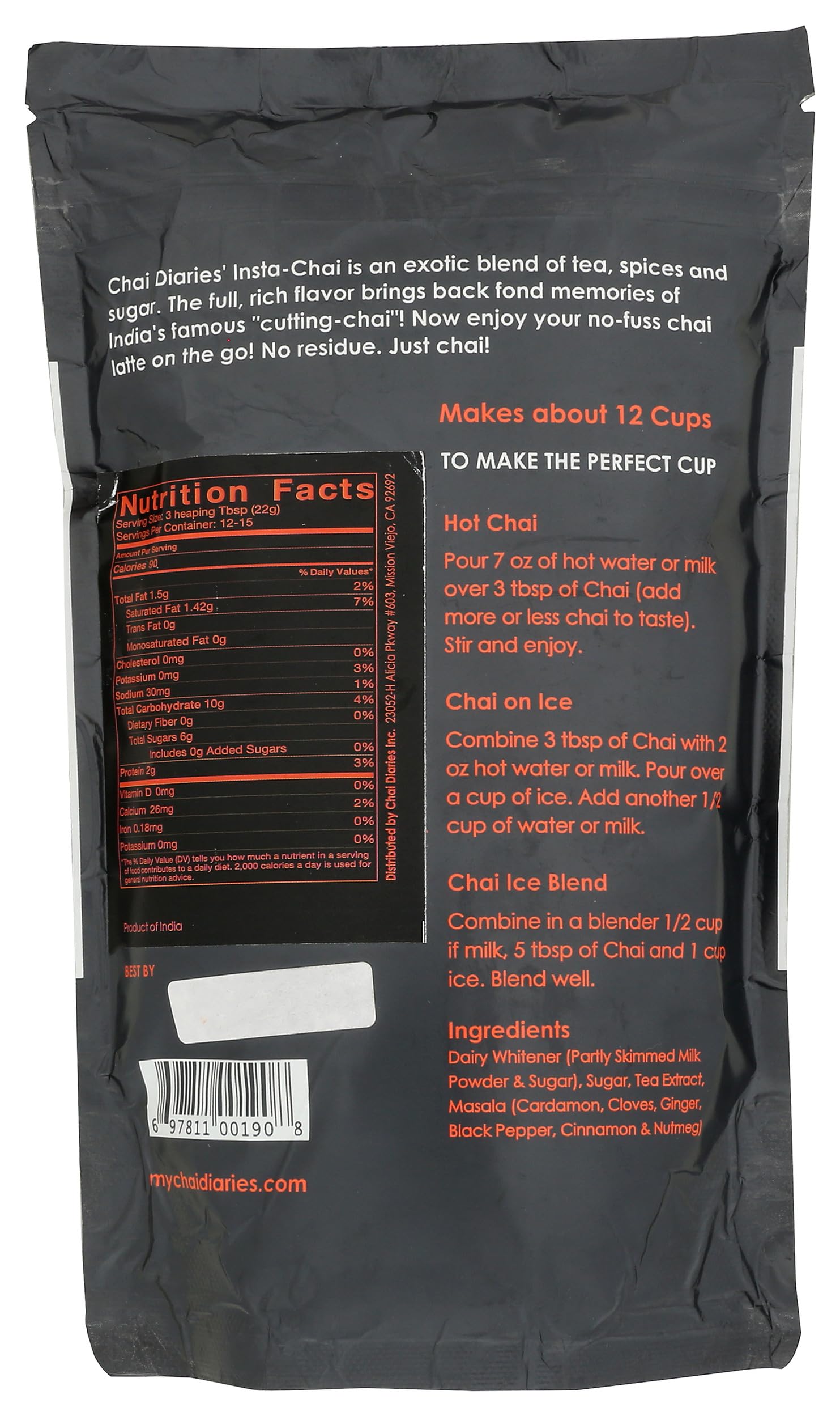 Chai Diaries, Tea Masala Chai, 14 Ounce thumbnail 2