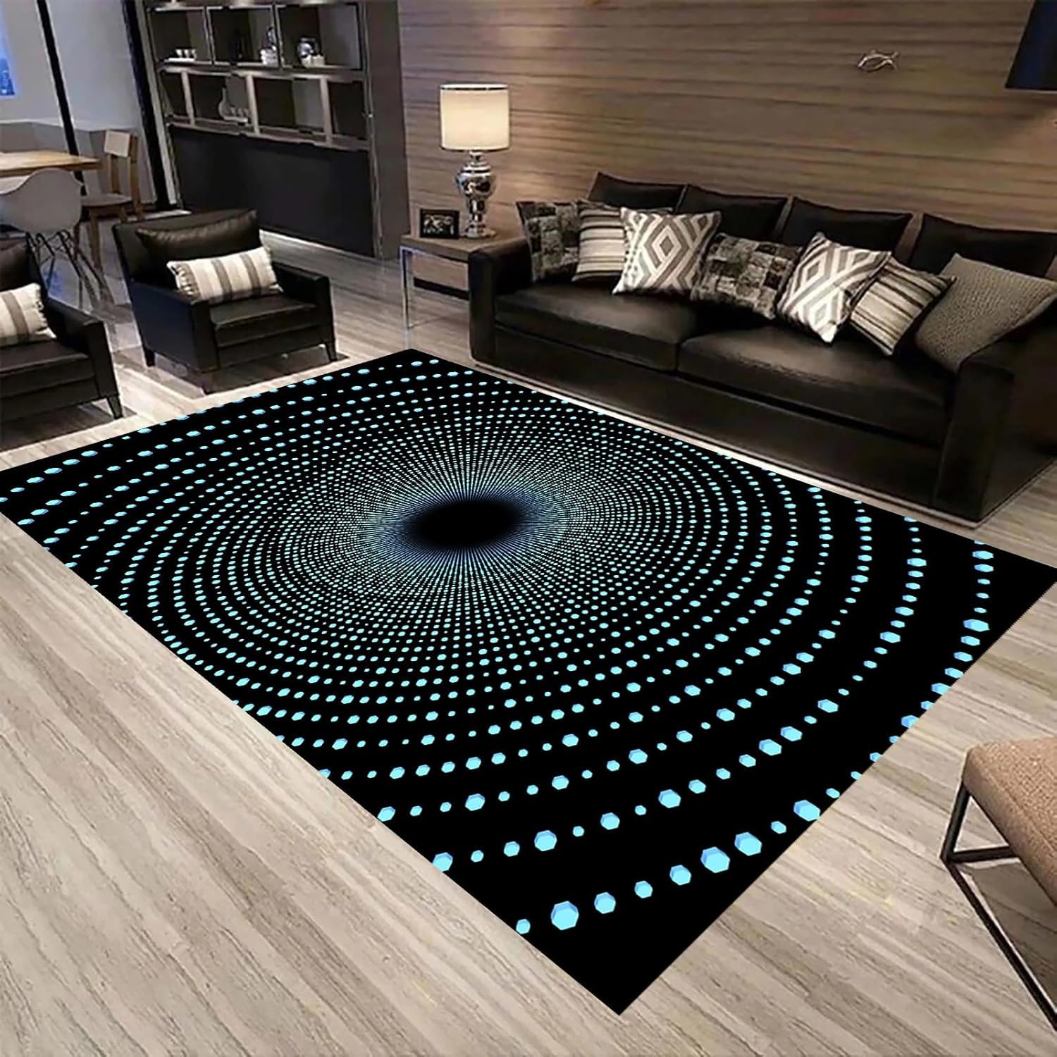 Tapis antidérapant en flanelle 120x160 cm avec impression 3D lavable et facile à entretenir