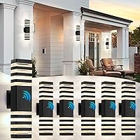 Vista 12 de Luminaria para exteriores, moderna lámpara de pared para exteriores, aplique de pared exterior negro, luces impermeables para porche exterior