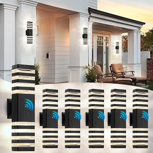 Miniatura 12 de Luminaria para exteriores, moderna lámpara de pared para exteriores, aplique de pared exterior negro, luces impermeables para porche exterior