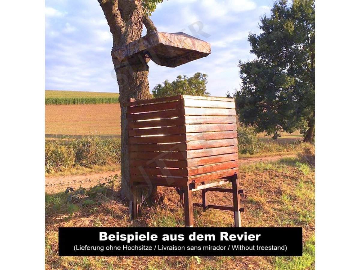 SUTTER Praktisches universelles Hochsitzdach/Einfach am Baum befestigen/Für Hochsitze, Ansitze, Baumleitern und mehr