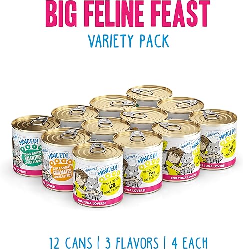 Miniatura 2 de Weruva Best Feline Friend (B.F.F.), Big Feline Feast Paquete variado, comida húmeda para gatos, latas de 10 onzas (paquete de 12)