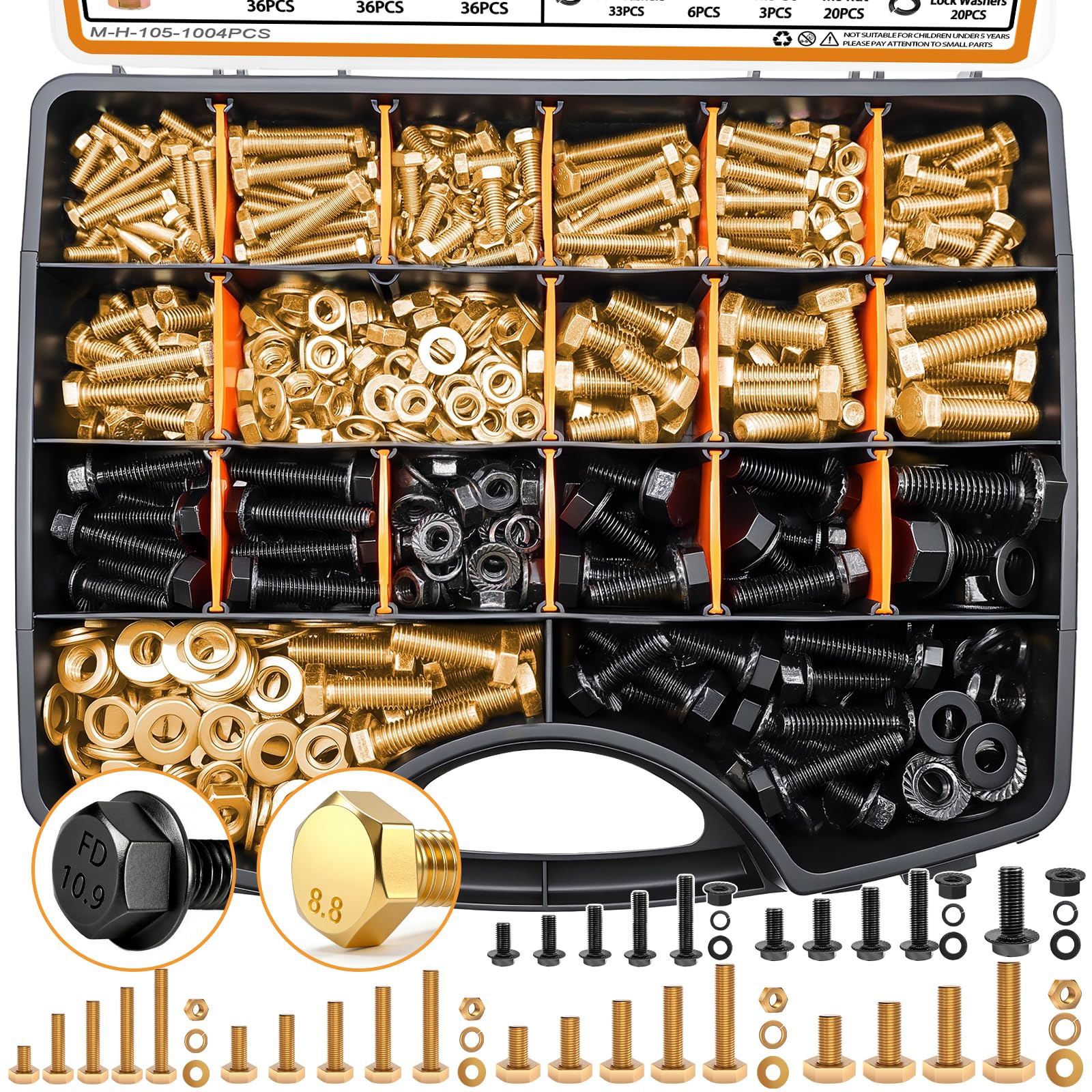 Metric Bolt & Nut Kit - 400 Piece Assortment -26