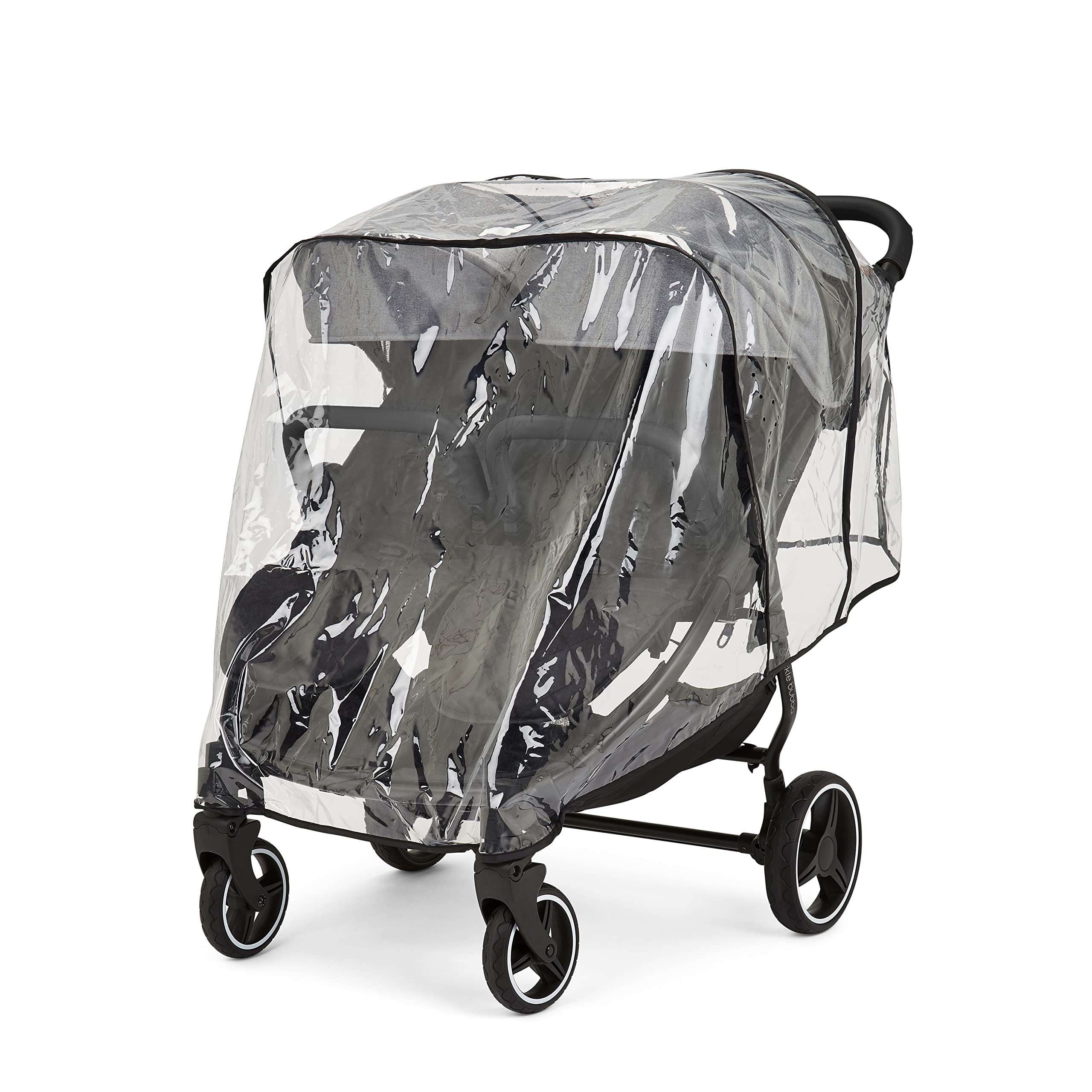 Ickle Bubba Venus Poussette double – Convient de la naissance à 15 kg (environ 3 ans), compacte, légère, pliable, avec habillage pluie (Gris de l'espace)