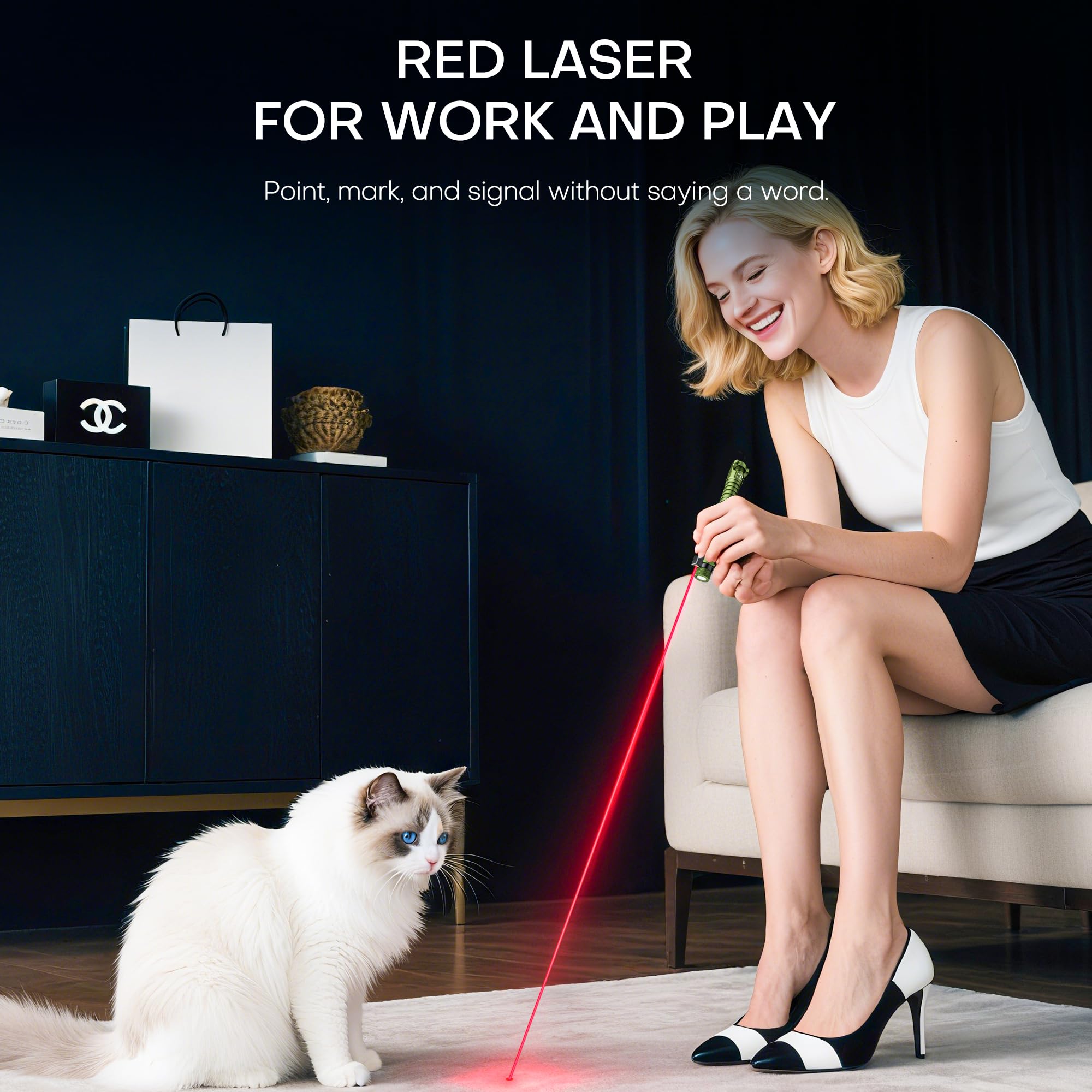 EDC - Torcia tascabile ricaricabile, 800 lumen, con fascio rosso, U V e LED bianco, clip magnetica e base, 11 modalità di illuminazione, interruttore di vetro e apribottiglie per lavoro, casa